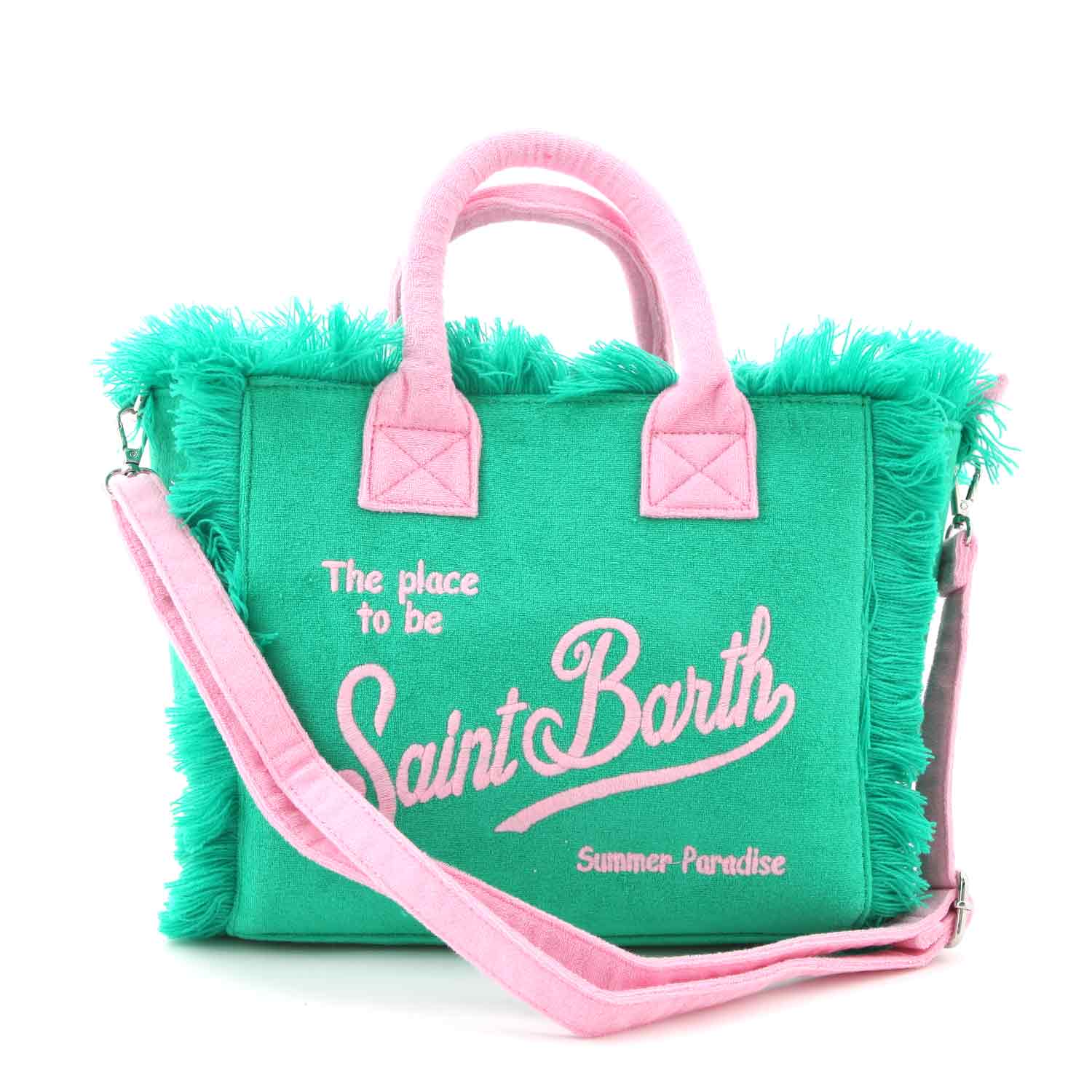 BORSA COLETTE DI SPUGNA VERDE E ROSA - annameglio.com abbigliamento moda