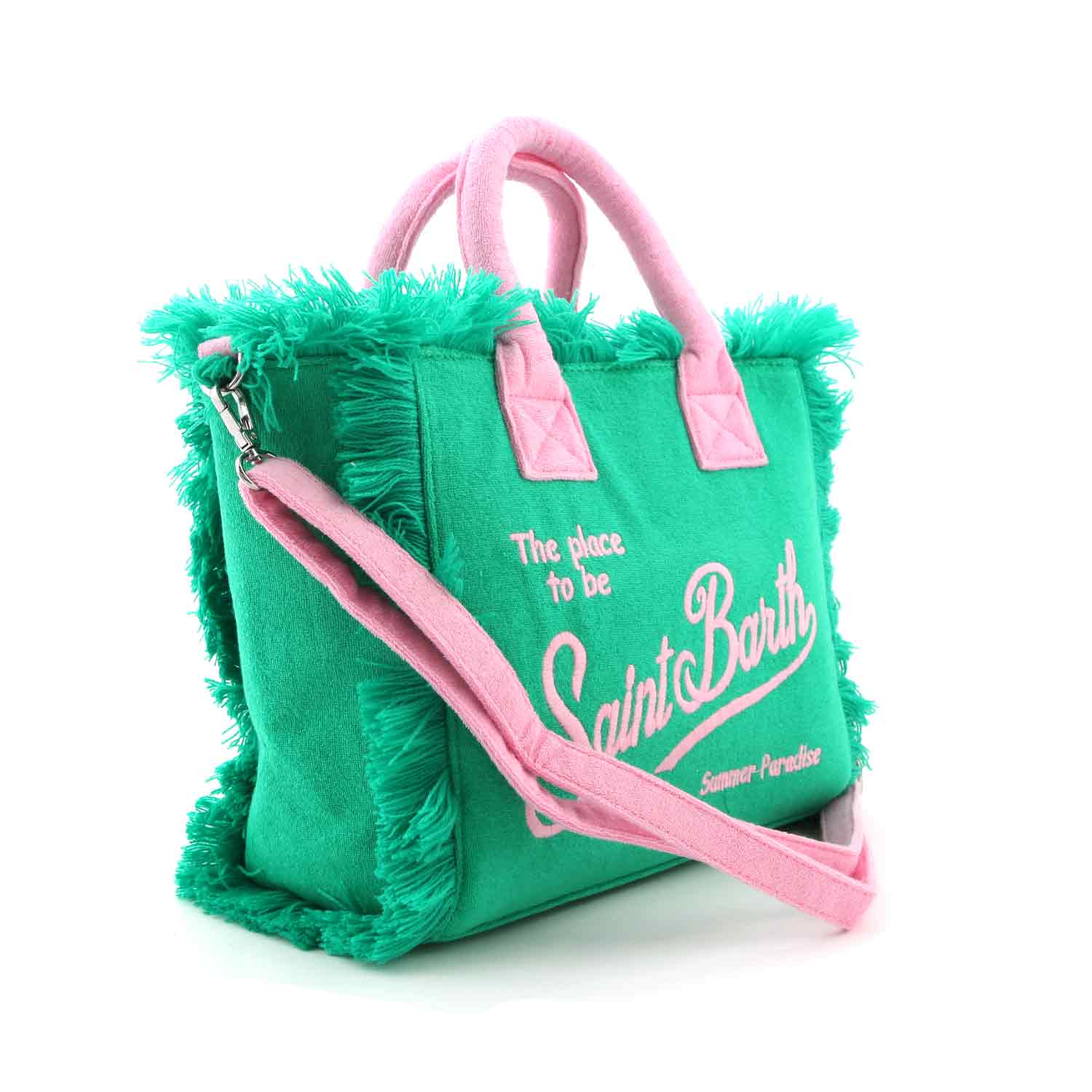 BORSA COLETTE DI SPUGNA VERDE E ROSA - annameglio.com abbigliamento moda