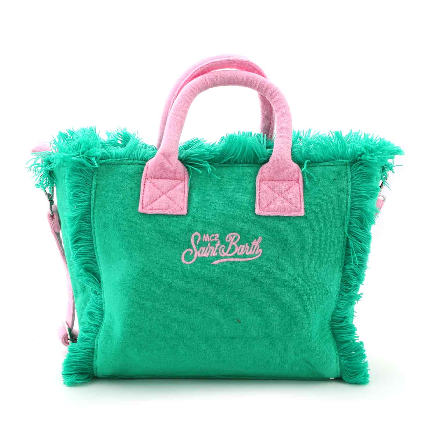 BORSA COLETTE DI SPUGNA VERDE E ROSA - annameglio.com abbigliamento moda
