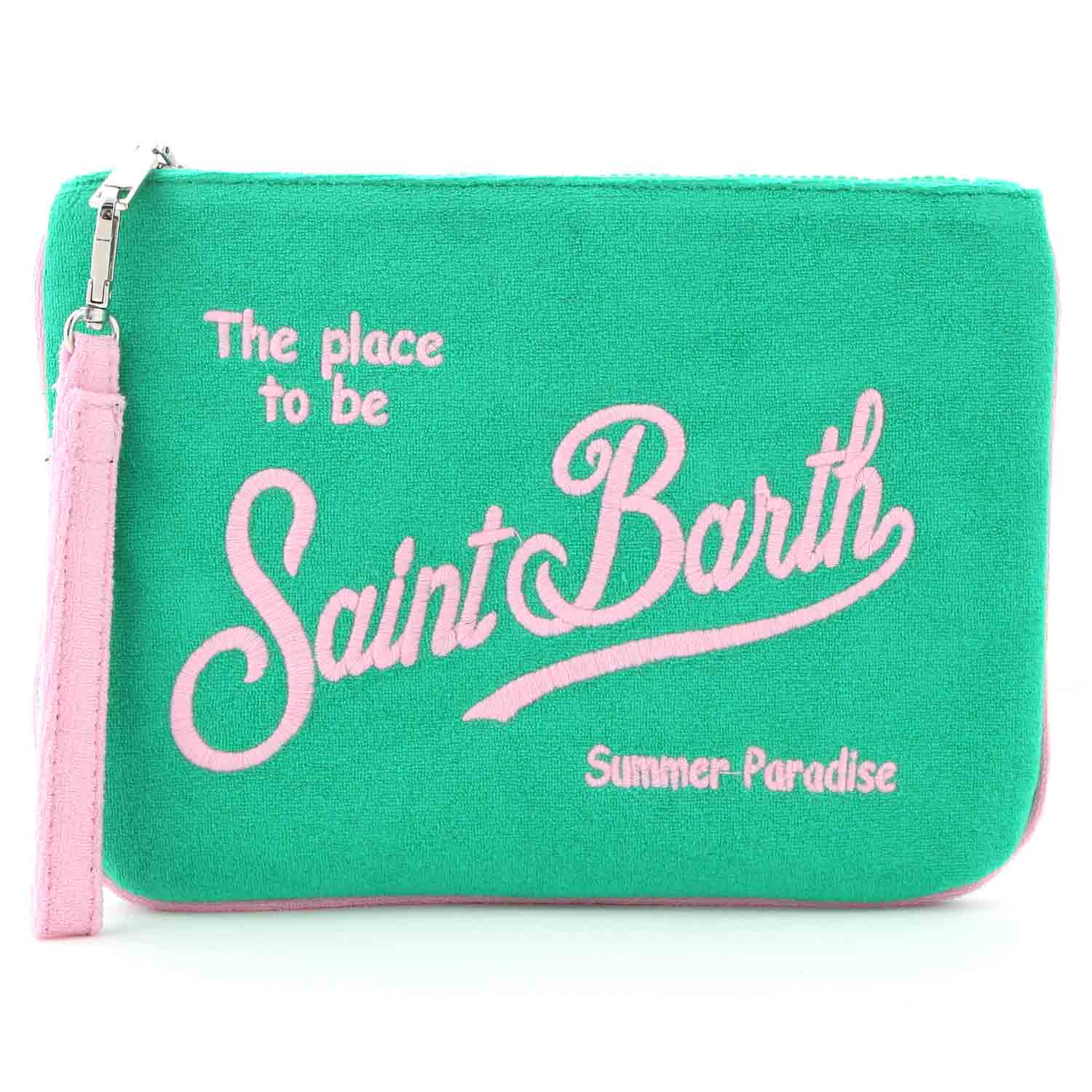 POCHETTE PARISIENNE IN SPUGNA VERDE E ROSA - annameglio.com abbigliamento moda
