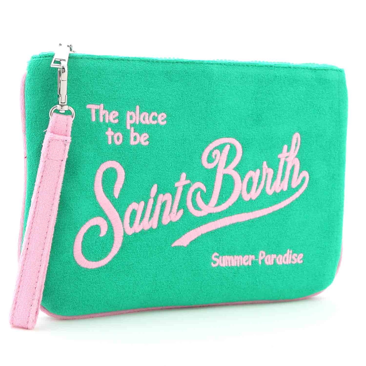 POCHETTE PARISIENNE IN SPUGNA VERDE E ROSA - annameglio.com abbigliamento moda