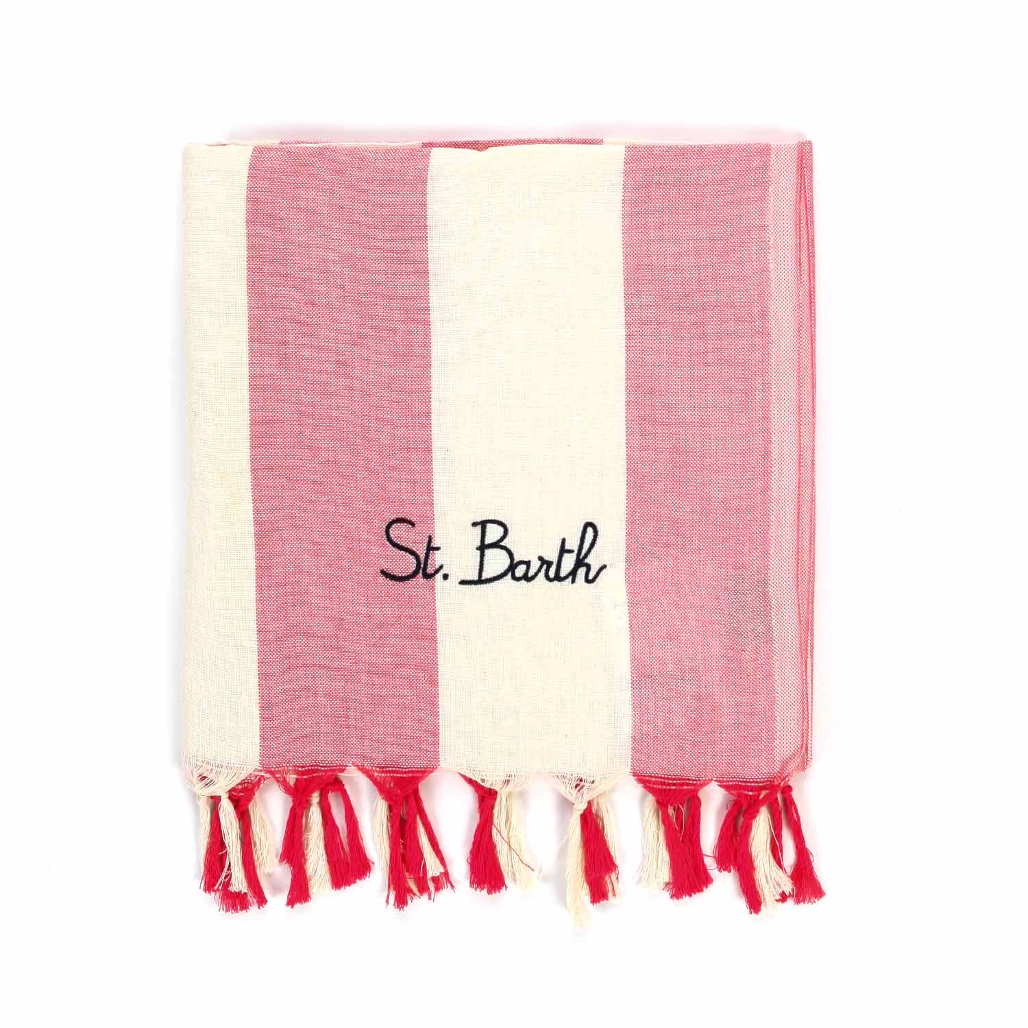 TELO MARE FOUTA BIANCO E FUCSIA A STRISCE - annameglio.com abbigliamento moda