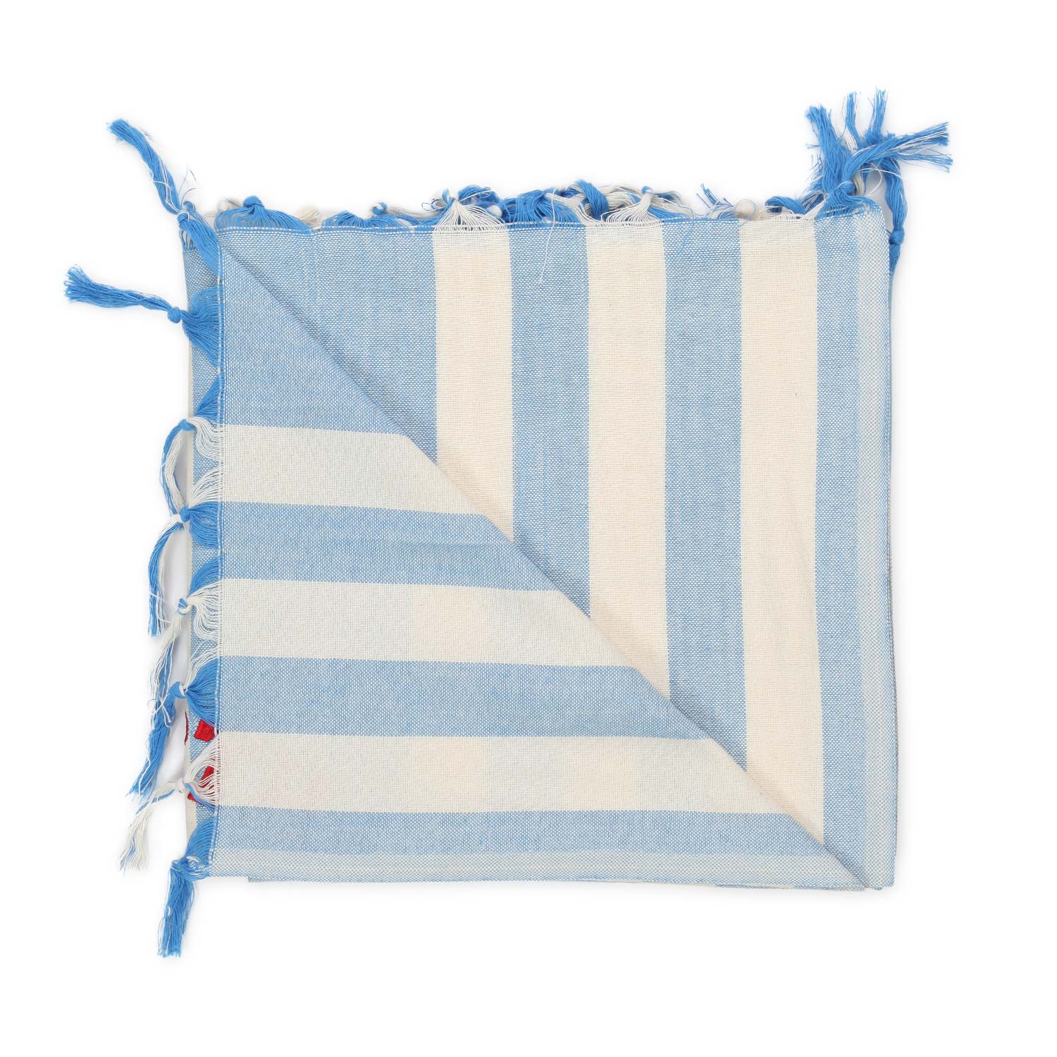 TELO MARE FOUTA UNISEX PANNA E CELESTE A RIGHE - annameglio.com abbigliamento moda
