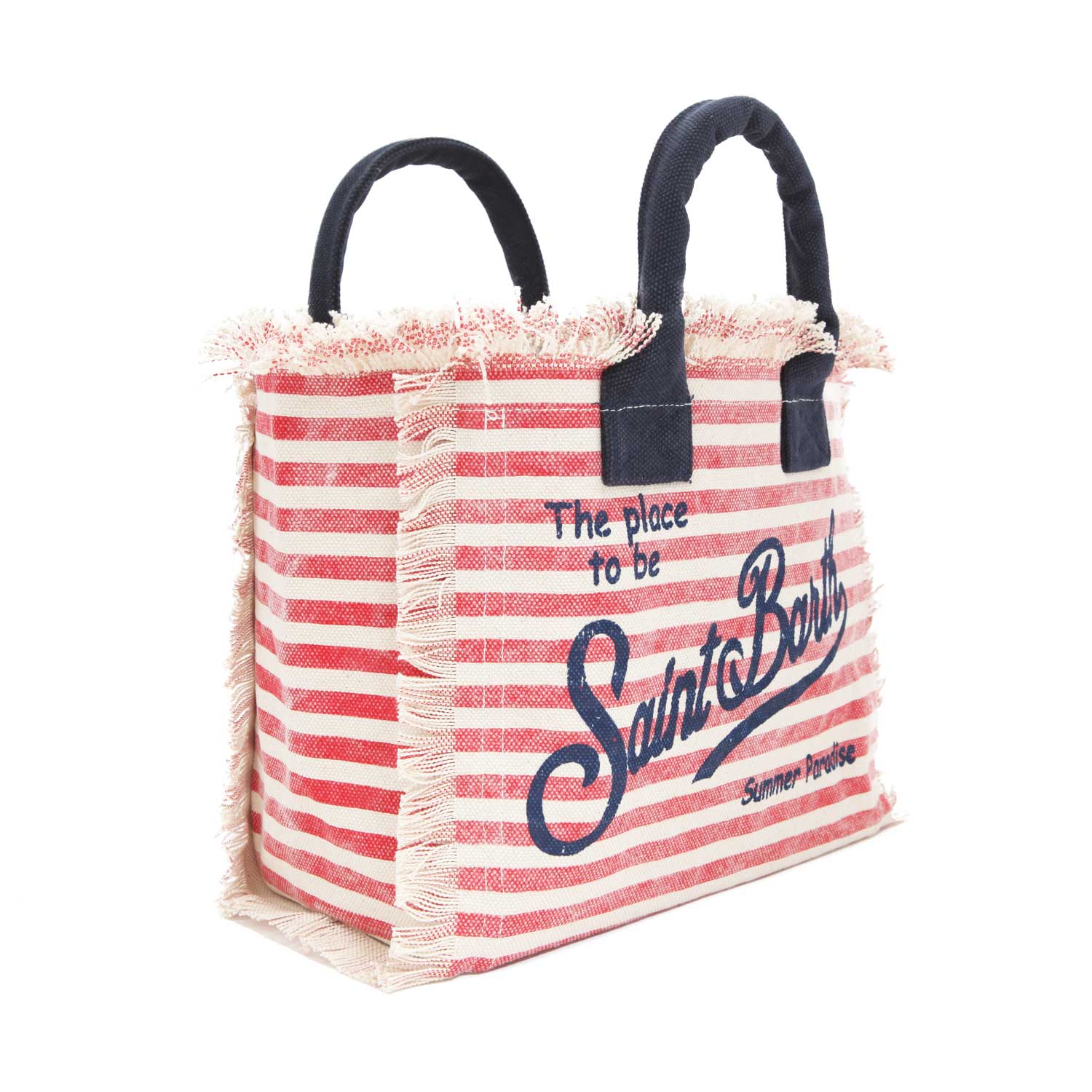 BORSA A MANO COLETTE BIANCA E ROSSA A RIGHE - annameglio.com abbigliamento moda