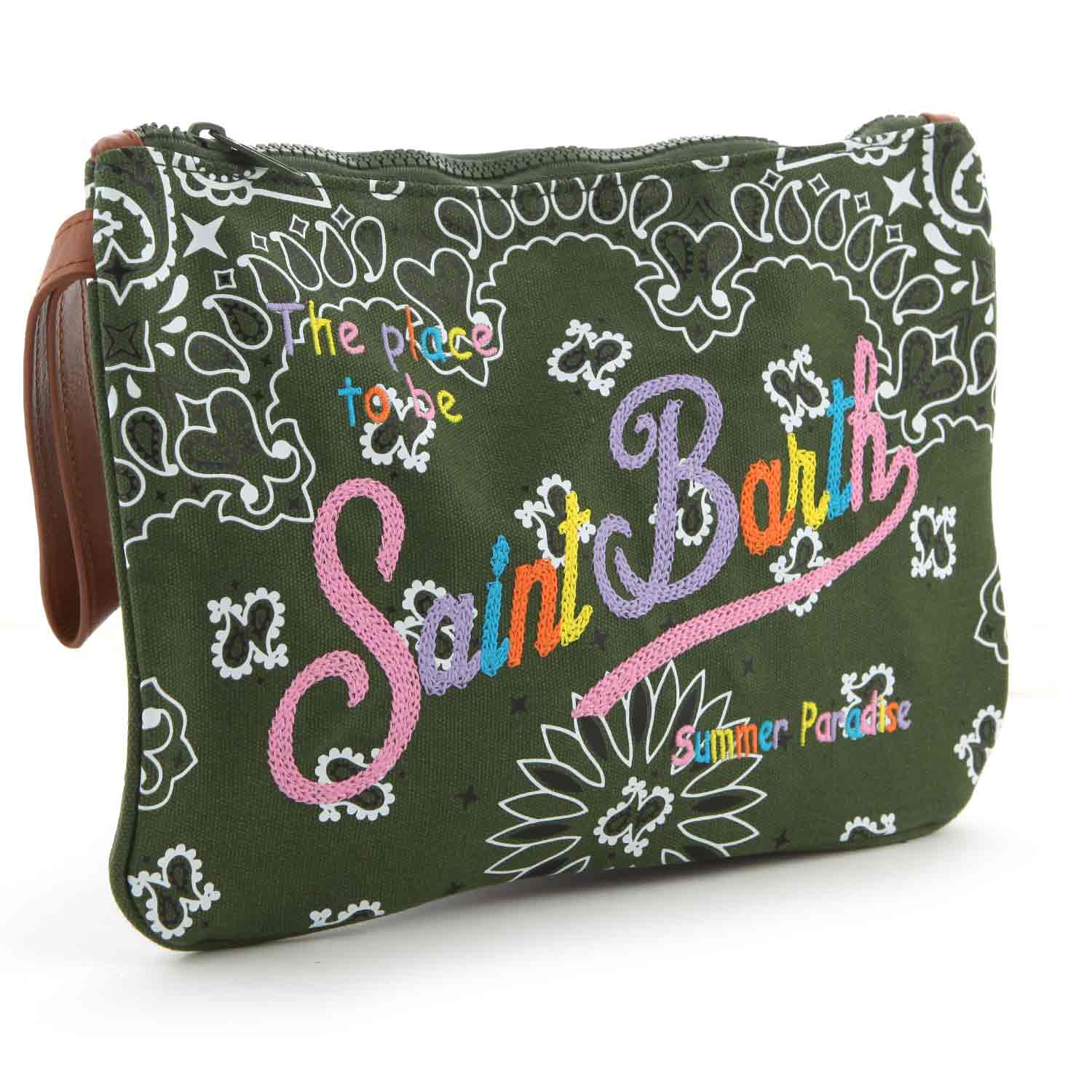 POCHETTE PARISIENNE VERDE CON STAMPA BANDANA - annameglio.com abbigliamento moda