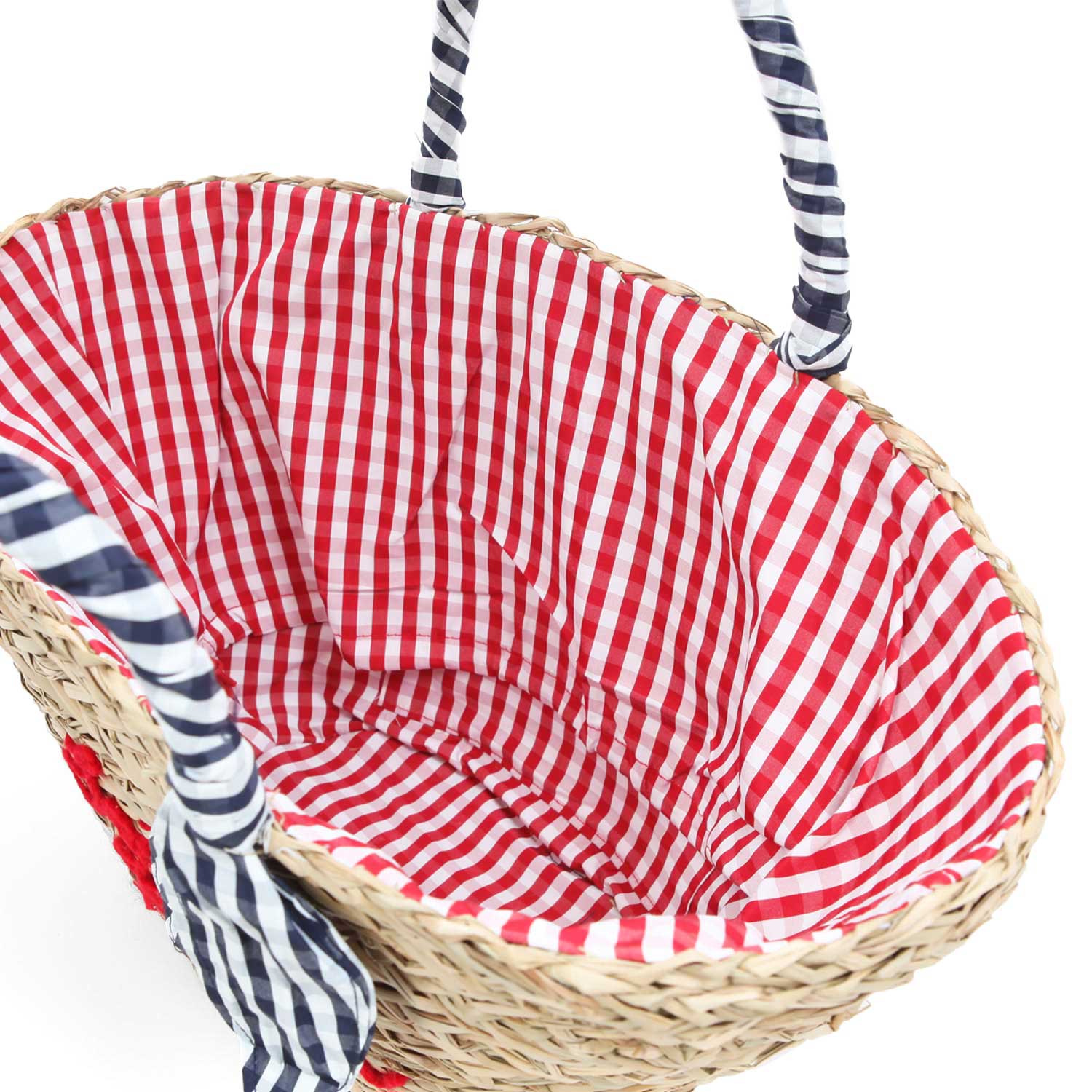 BORSA SHOPPER DI PAGLIA CON LOGO ROSSO - annameglio.com abbigliamento moda