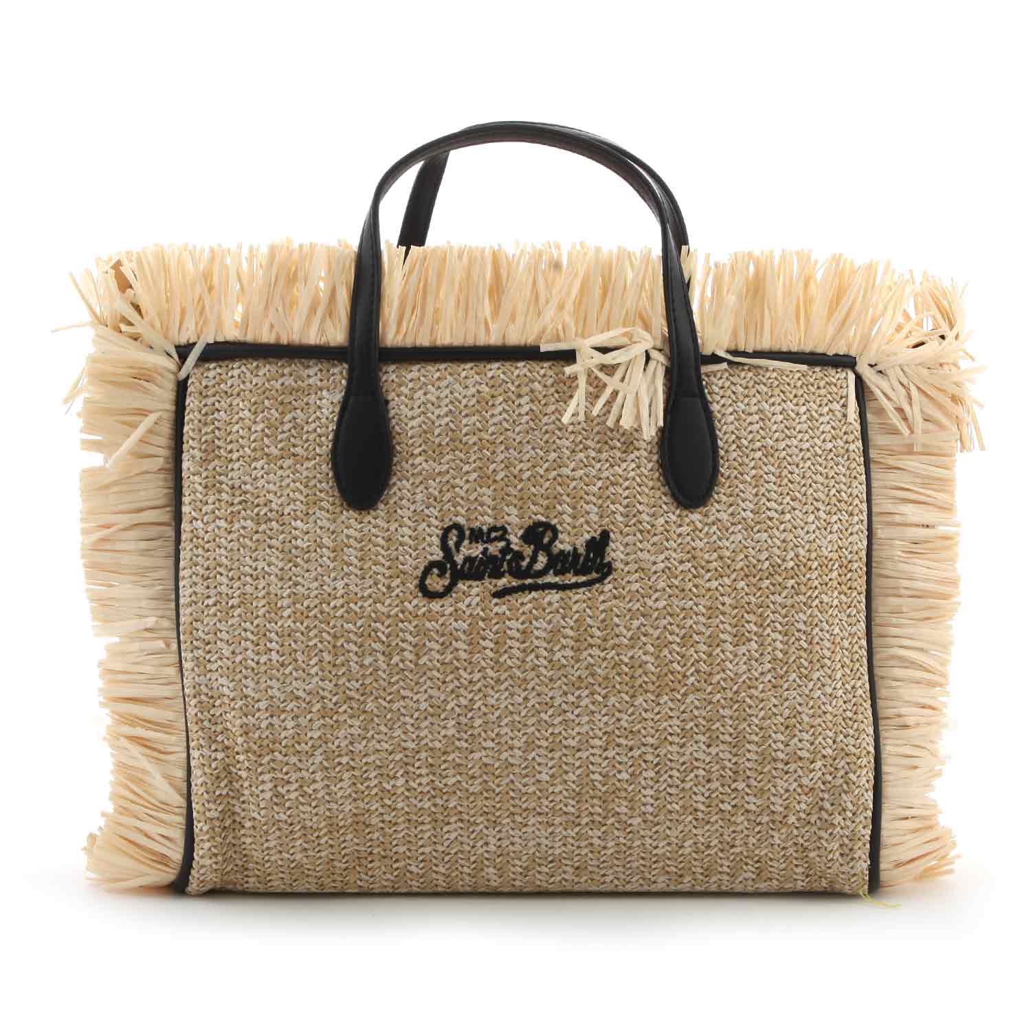 BORSA COLETTE DI PAGLIA BEIGE CON DETTAGLI NERI - annameglio.com abbigliamento moda