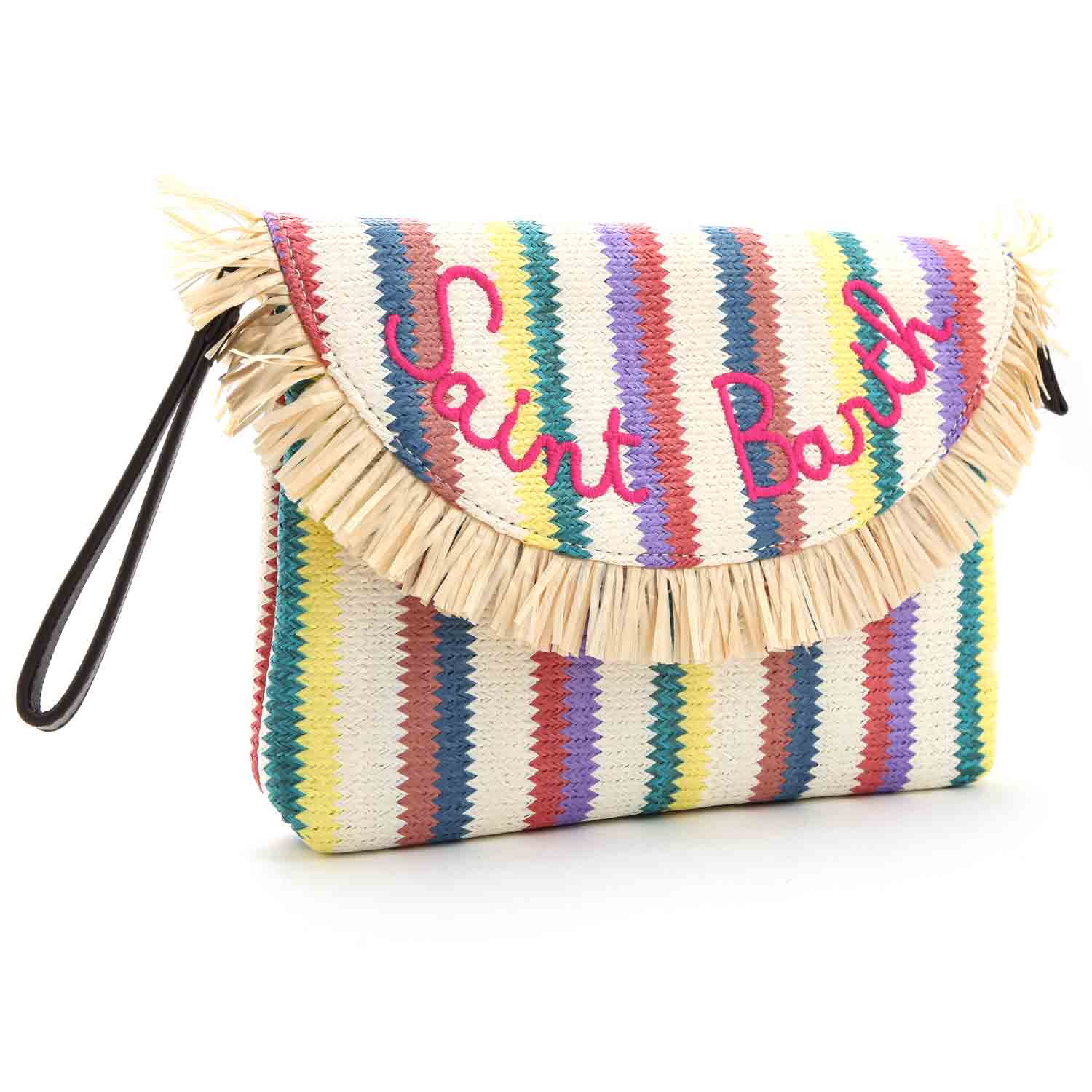 POCHETTE DI PAGLIA A RIGHE MULTICOLOR - annameglio.com abbigliamento moda