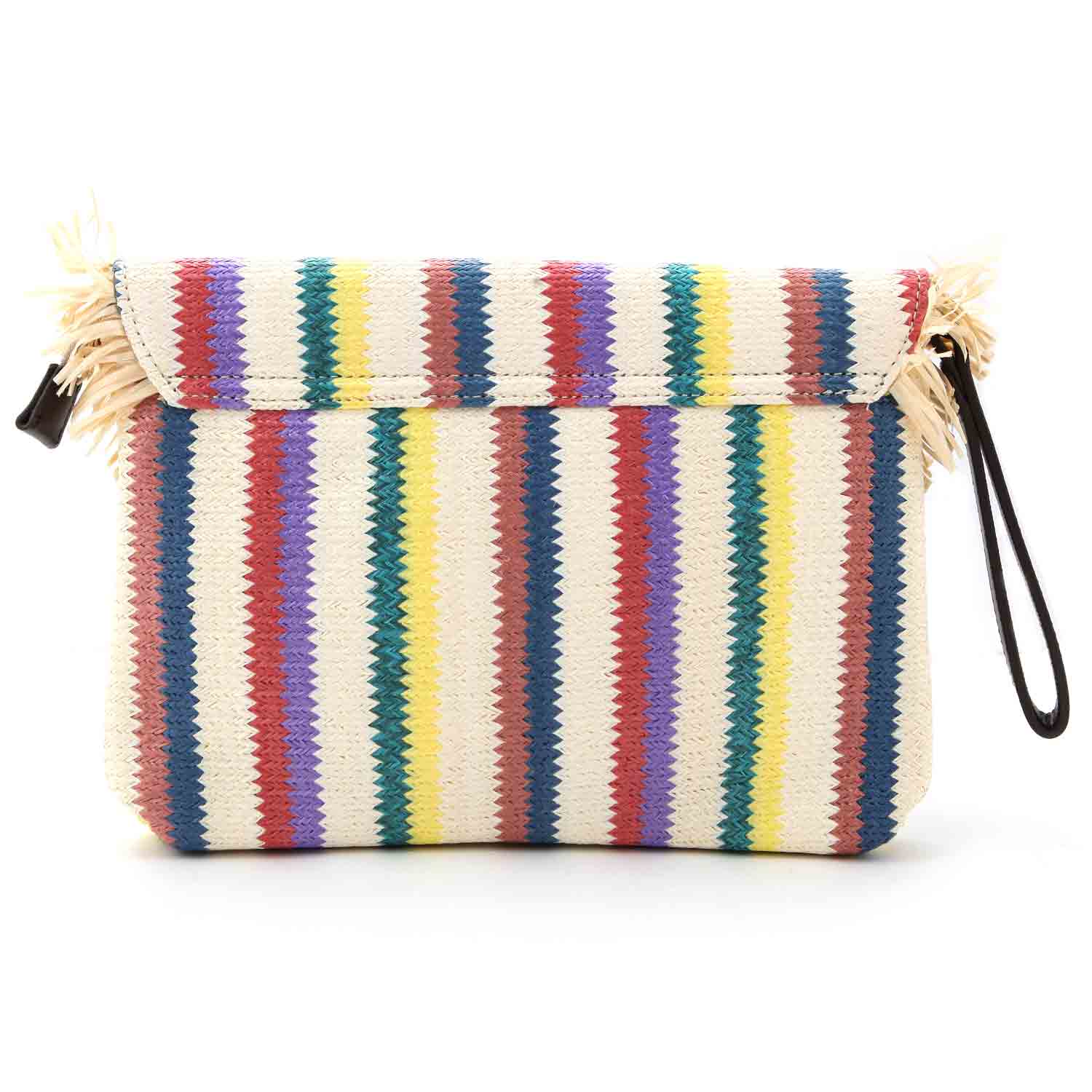 POCHETTE DI PAGLIA A RIGHE MULTICOLOR - annameglio.com abbigliamento moda