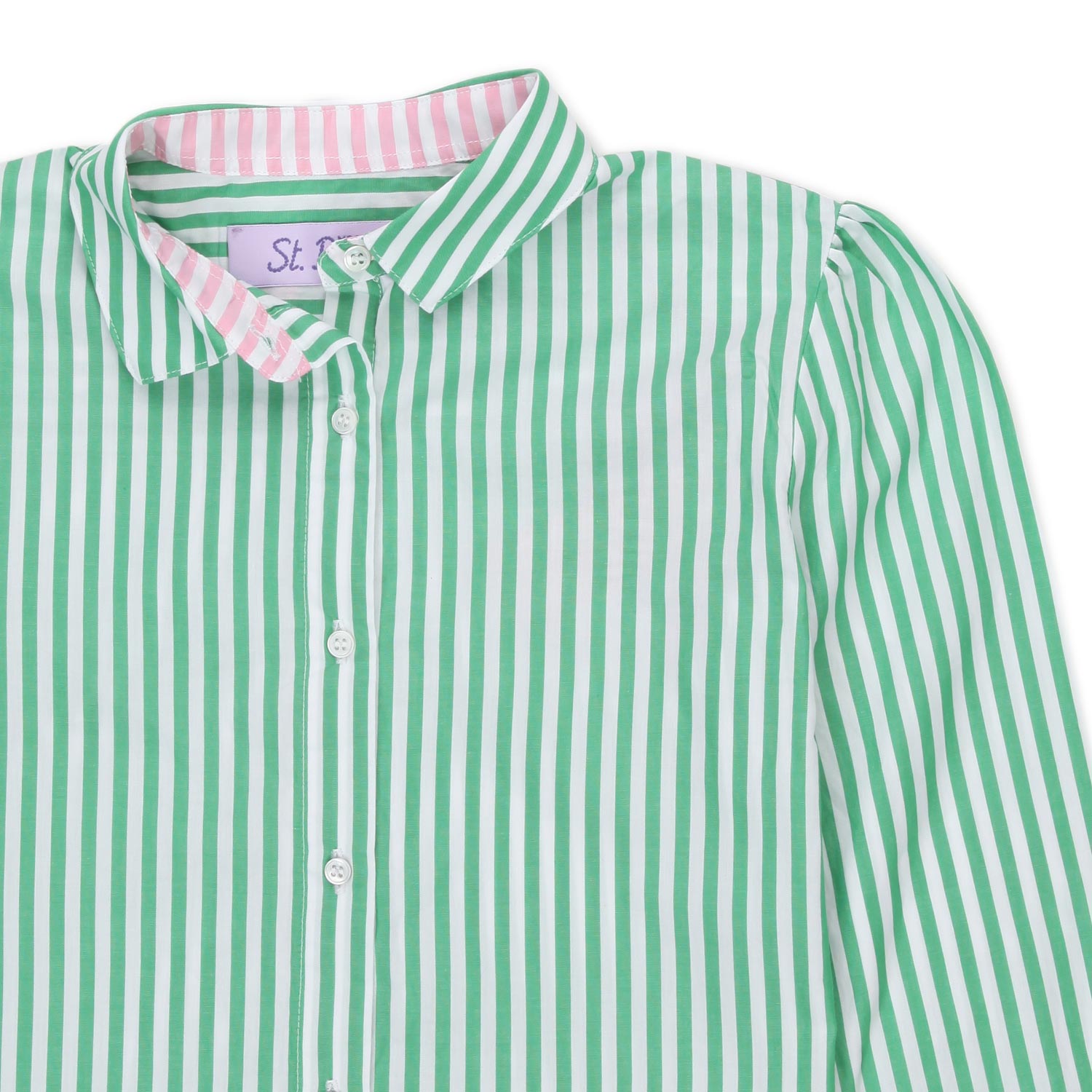 CAMICIA A RIGHE BIANCA E VERDE BAMBINA E TEEN - annameglio.com abbigliamento moda