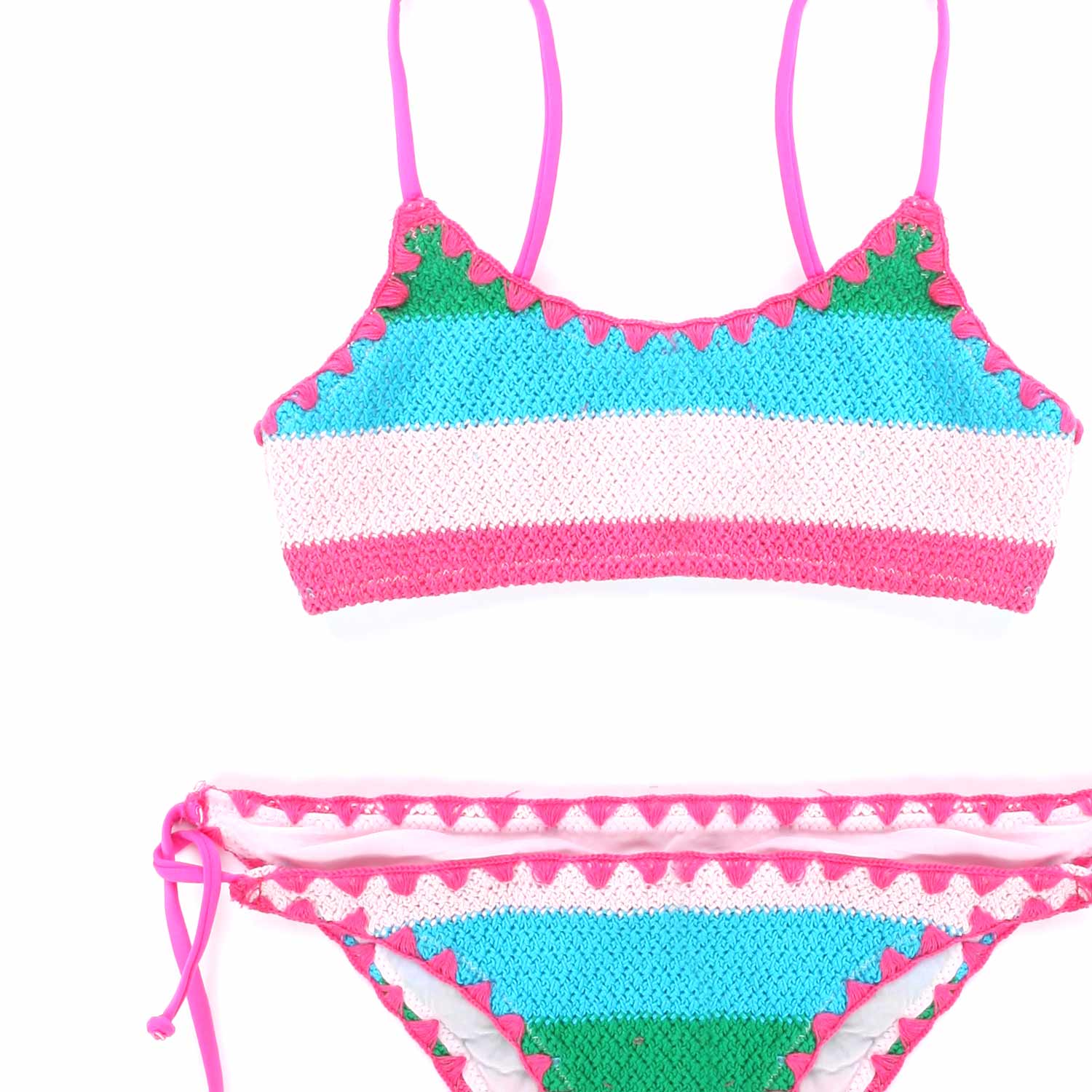 BIKINI CROCHET A STRISCE MULTICOLOR - annameglio.com abbigliamento moda