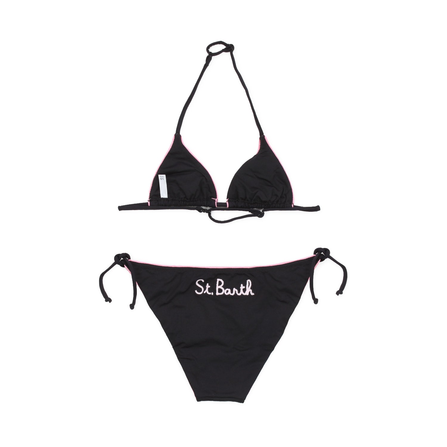 BIKINI NERO CON ORLI ROSA BAMBINA E TEEN - annameglio.com abbigliamento moda