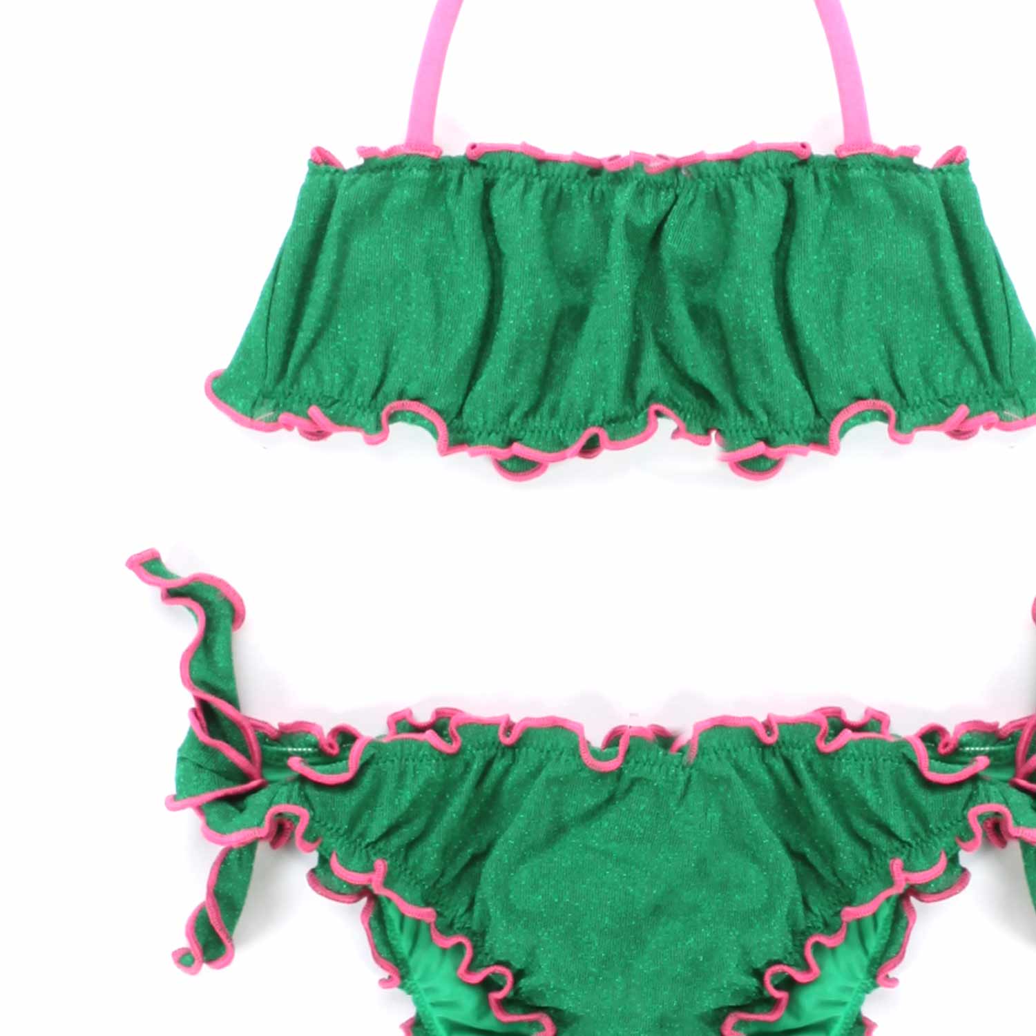 BIKINI VERDE E ROSA A FASCIA BAMBINA E TEEN - annameglio.com abbigliamento moda