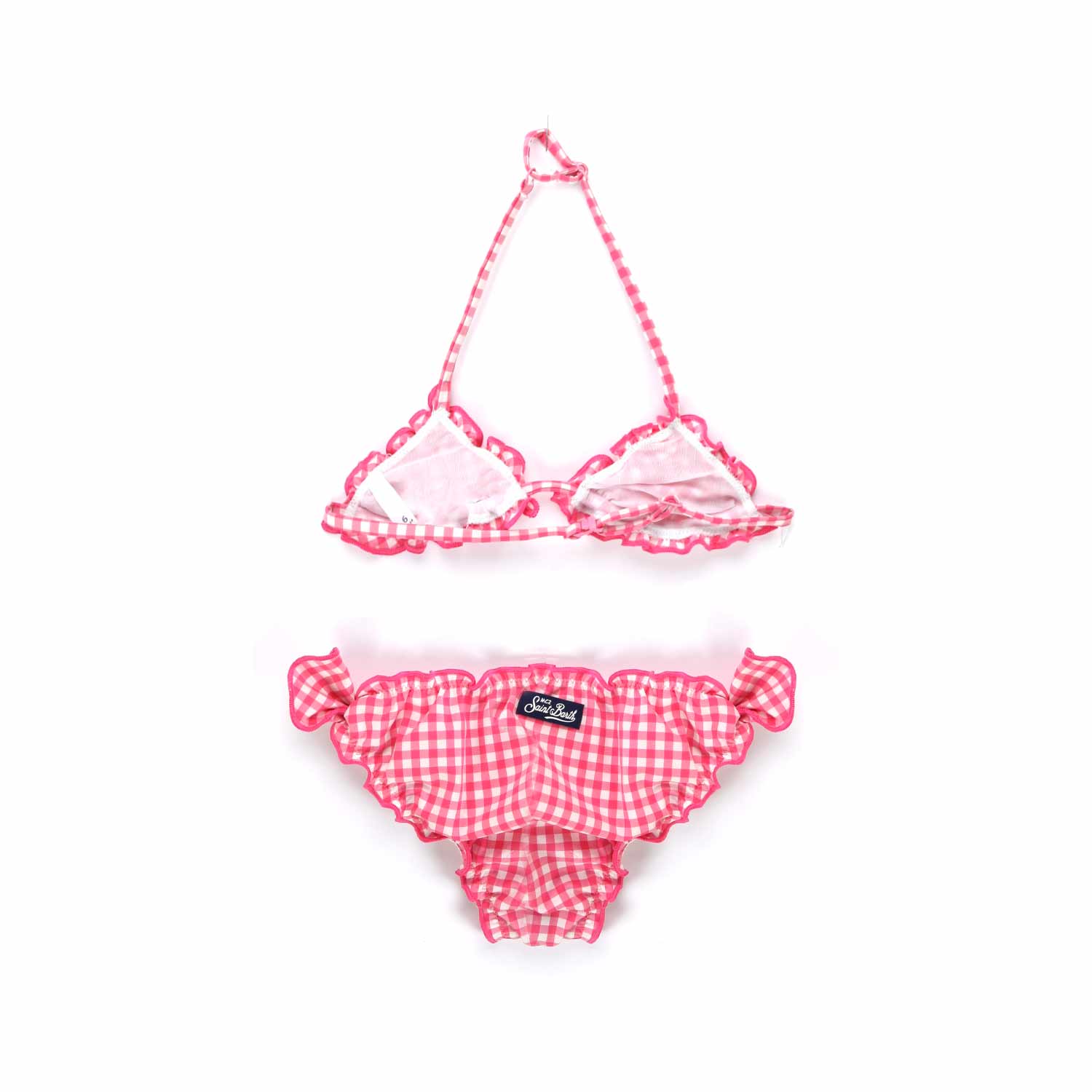 COSTUME BIKINI BIANCO E ROSA VICHY BAMBINA - annameglio.com abbigliamento moda