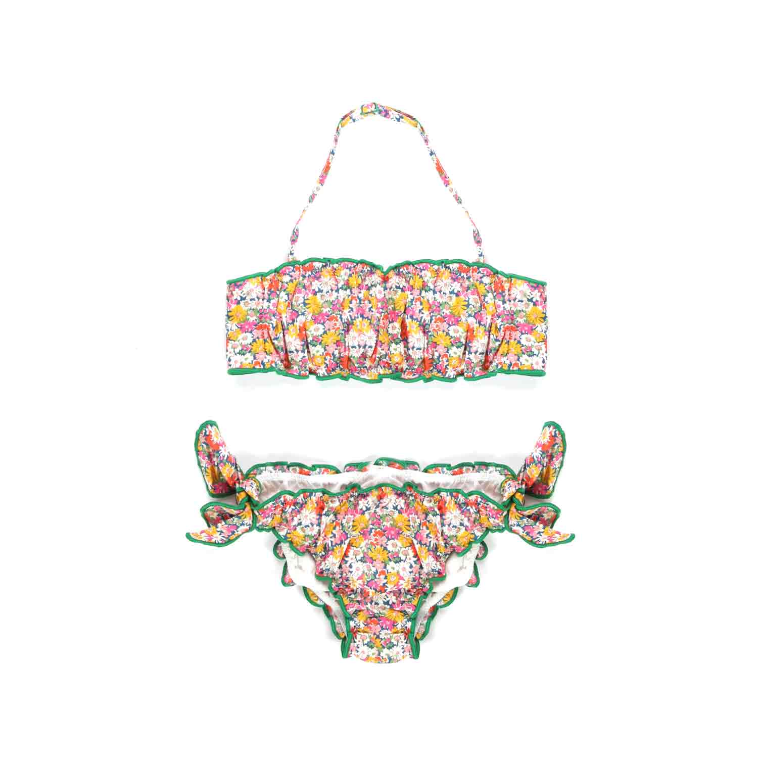 BIKINI FLOREALE MULTICOLOR A FASCIA BAMBINA - annameglio.com abbigliamento moda
