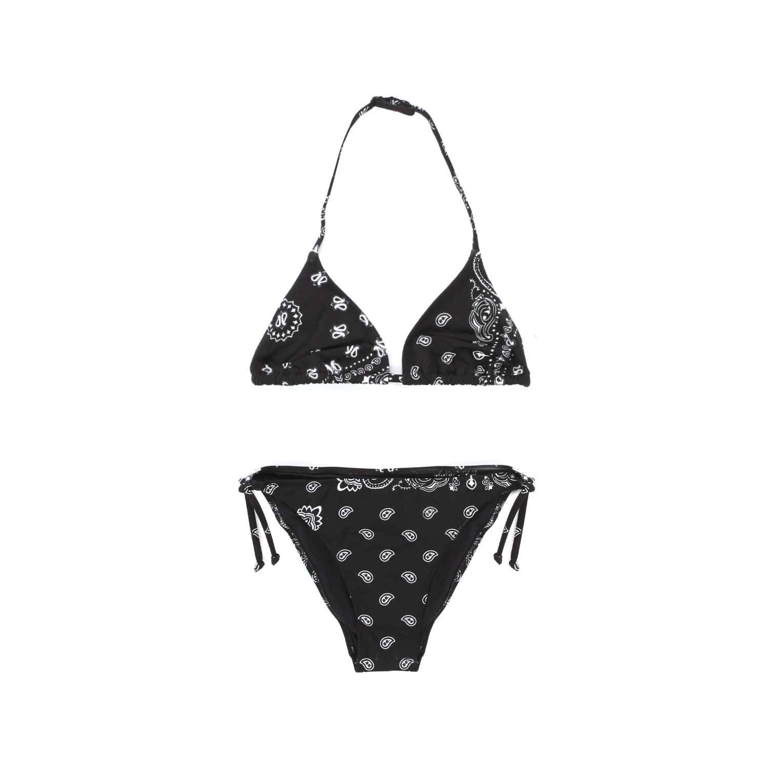 BIKINI NERO CON STAMPA BANDANA BAMBINA E TEEN - annameglio.com abbigliamento moda
