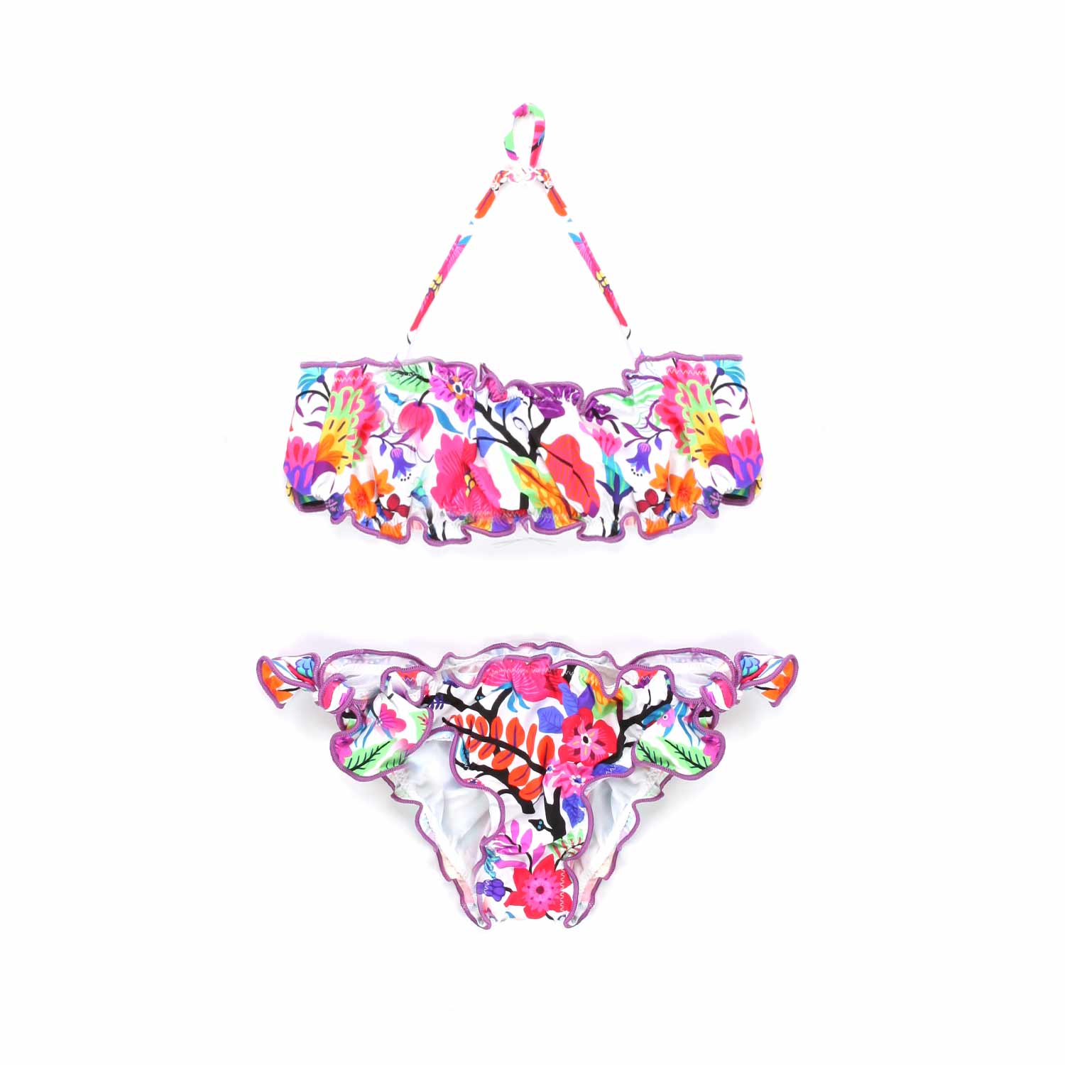 BIKINI BIANCO E MULTICOLOR A FASCIA BAMBINA E TEEN - annameglio.com abbigliamento moda
