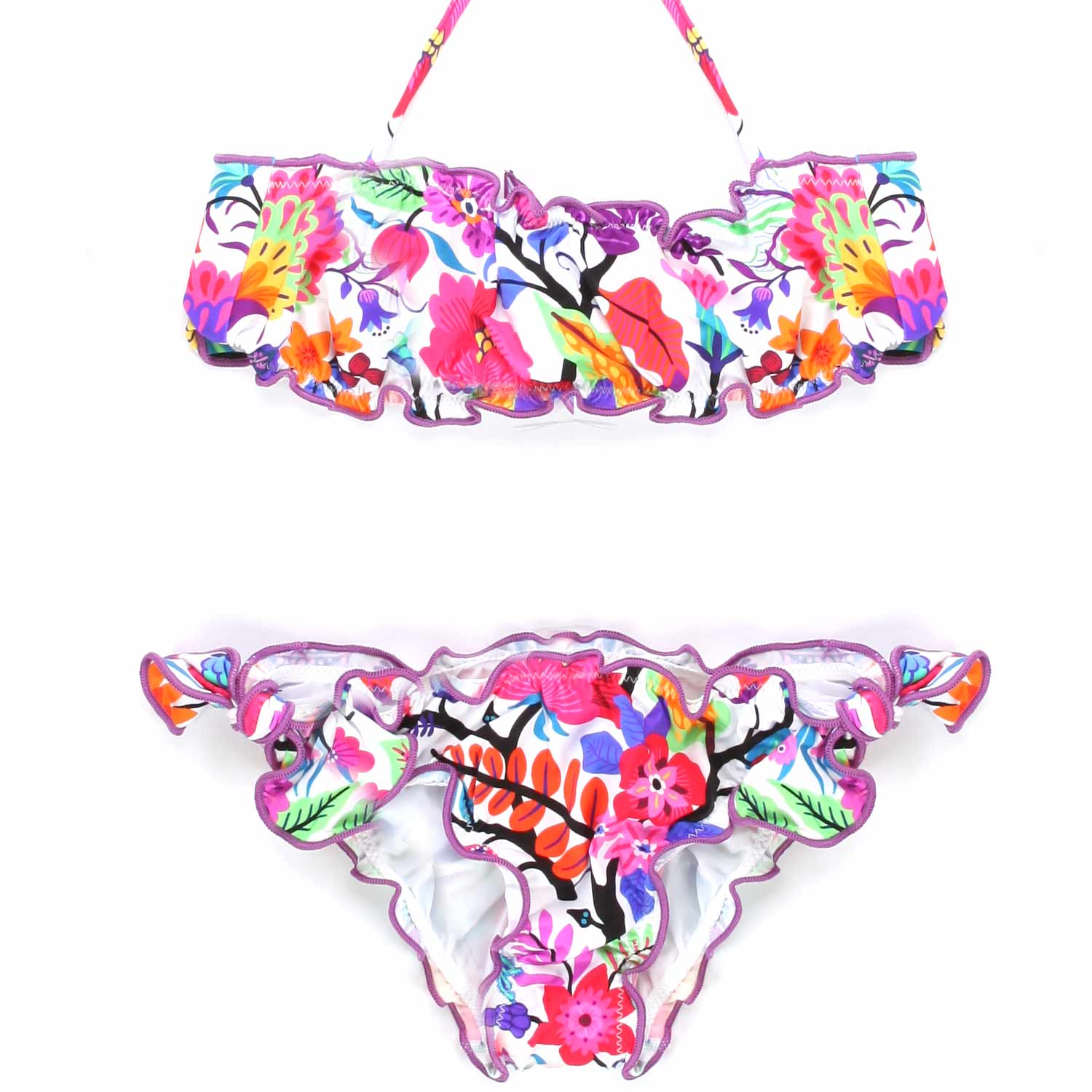 BIKINI BIANCO E MULTICOLOR A FASCIA BAMBINA E TEEN - annameglio.com abbigliamento moda