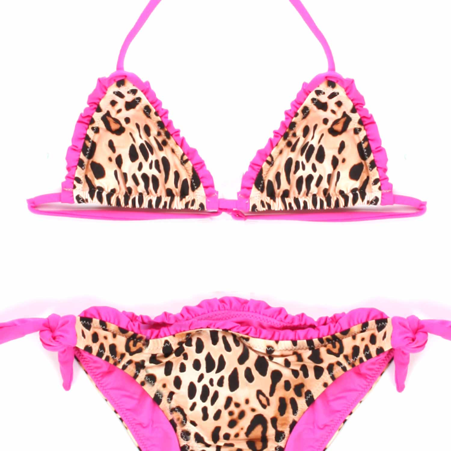 BIKINI LEOPARDATO E MAGENTA BAMBINA E TEEN - annameglio.com abbigliamento moda