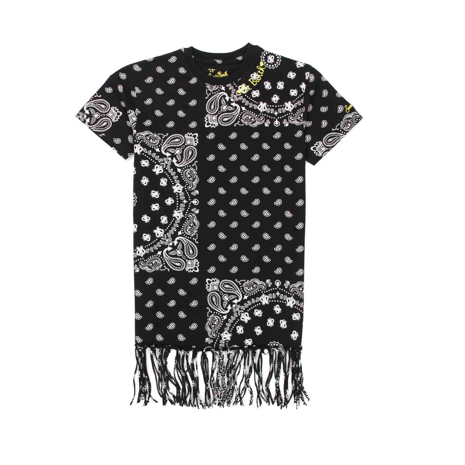 T-SHIRT NERA CON STAMPA BANDANA BAMBINA E TEEN - annameglio.com abbigliamento moda