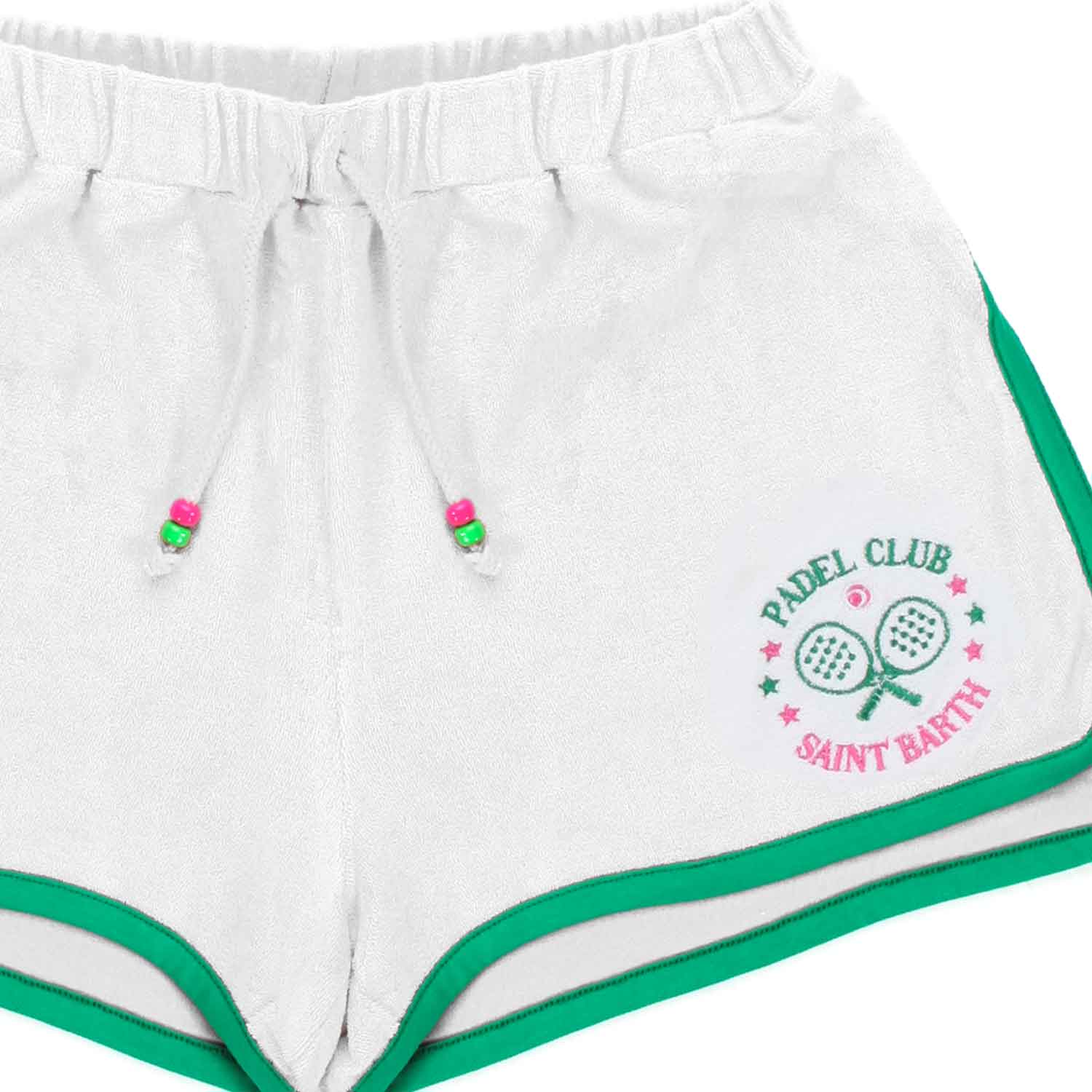 SHORTS DI SPUGNA BIANCO E VERDE BAMBINA E TEEN - annameglio.com abbigliamento moda