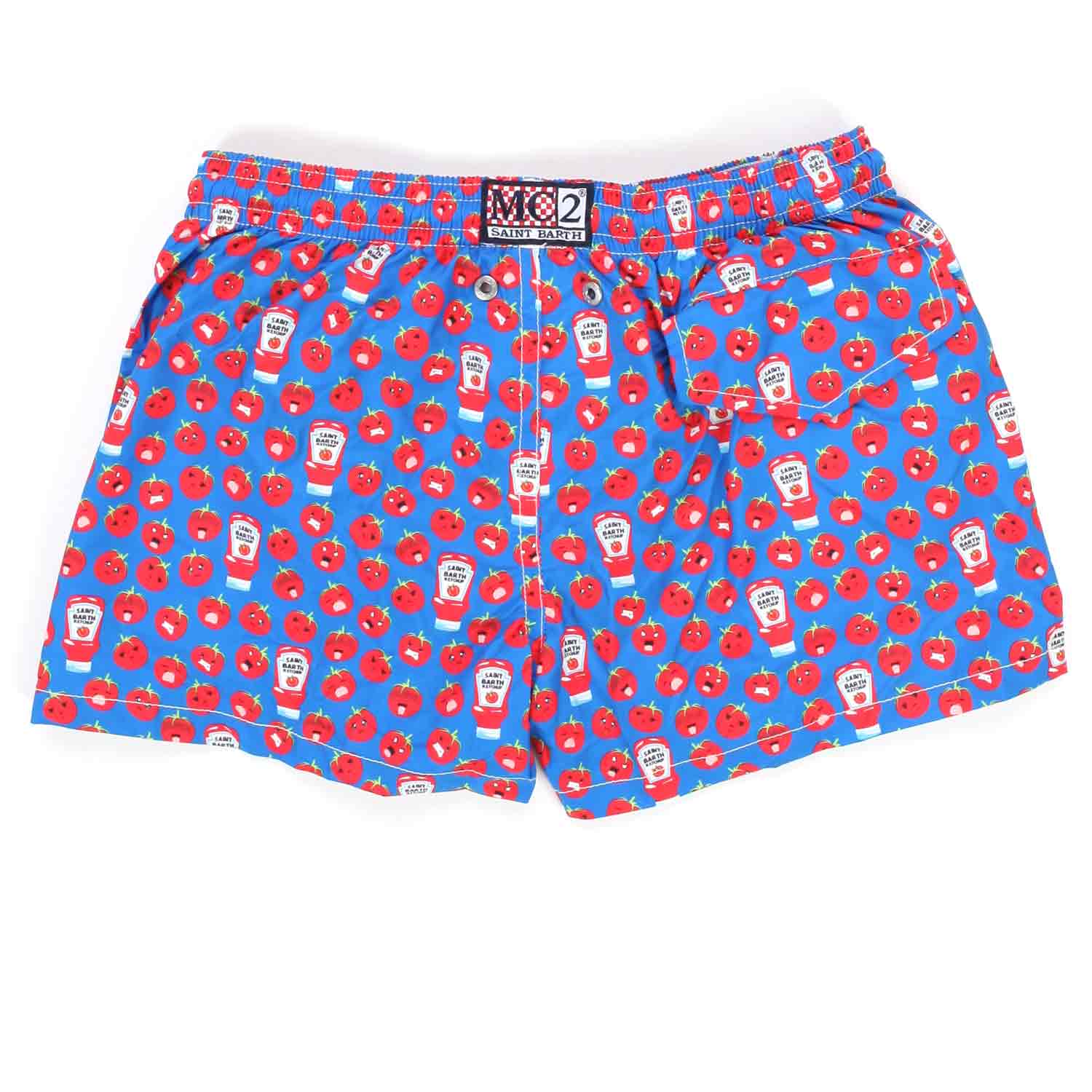 COSTUME BOXER AZZURRO CON STAMPE KETCHUP BAMBINO - annameglio.com abbigliamento moda