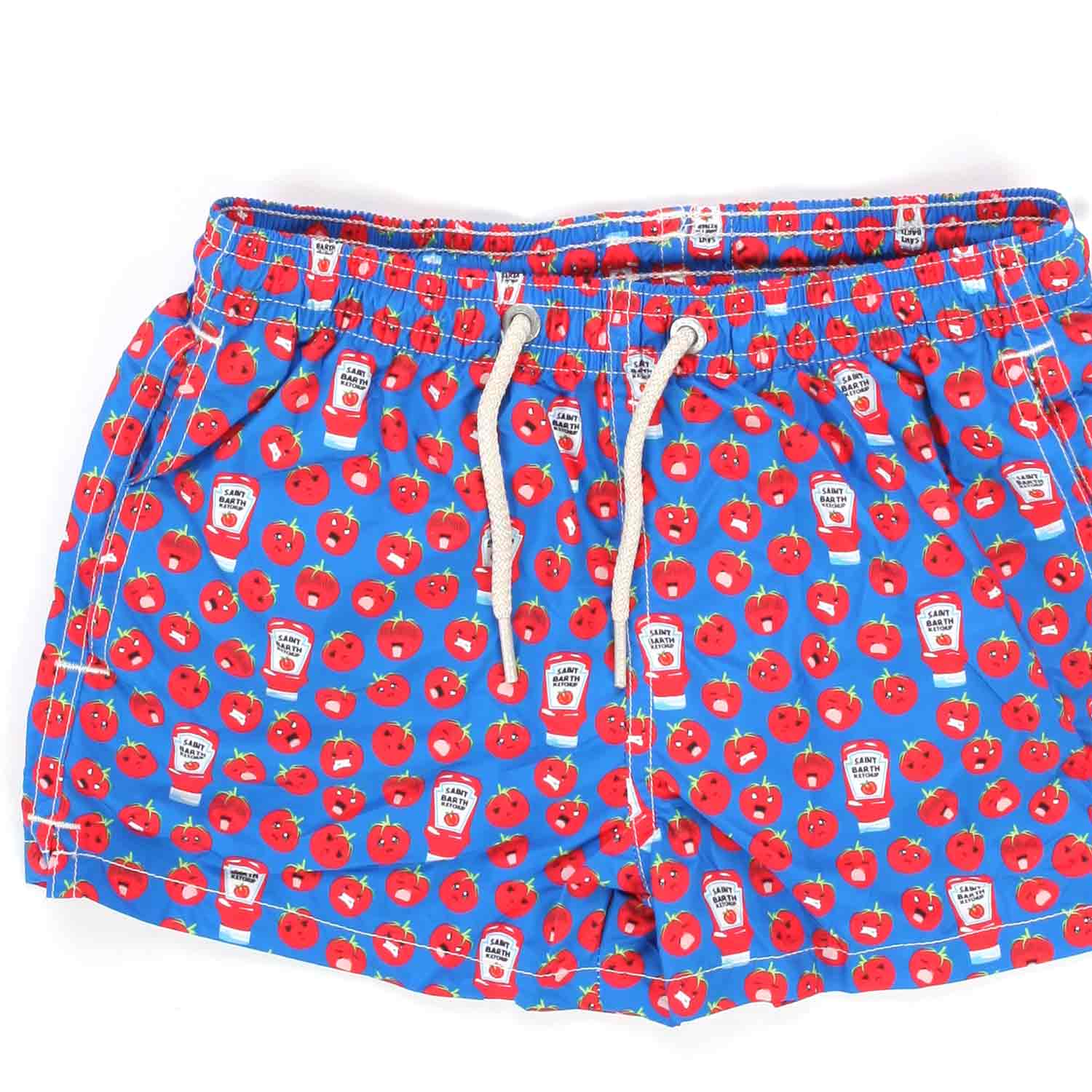 COSTUME BOXER AZZURRO CON STAMPE KETCHUP BAMBINO - annameglio.com abbigliamento moda