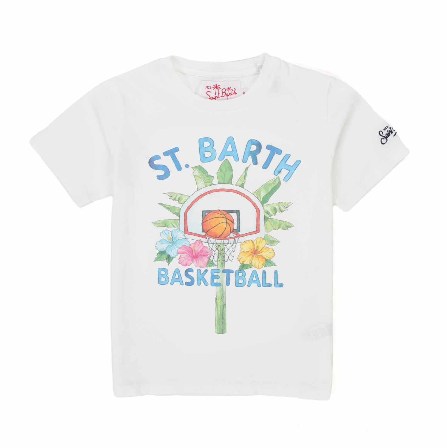 T-SHIRT BIANCA CON STAMPA BASKETBALL - annameglio.com abbigliamento moda