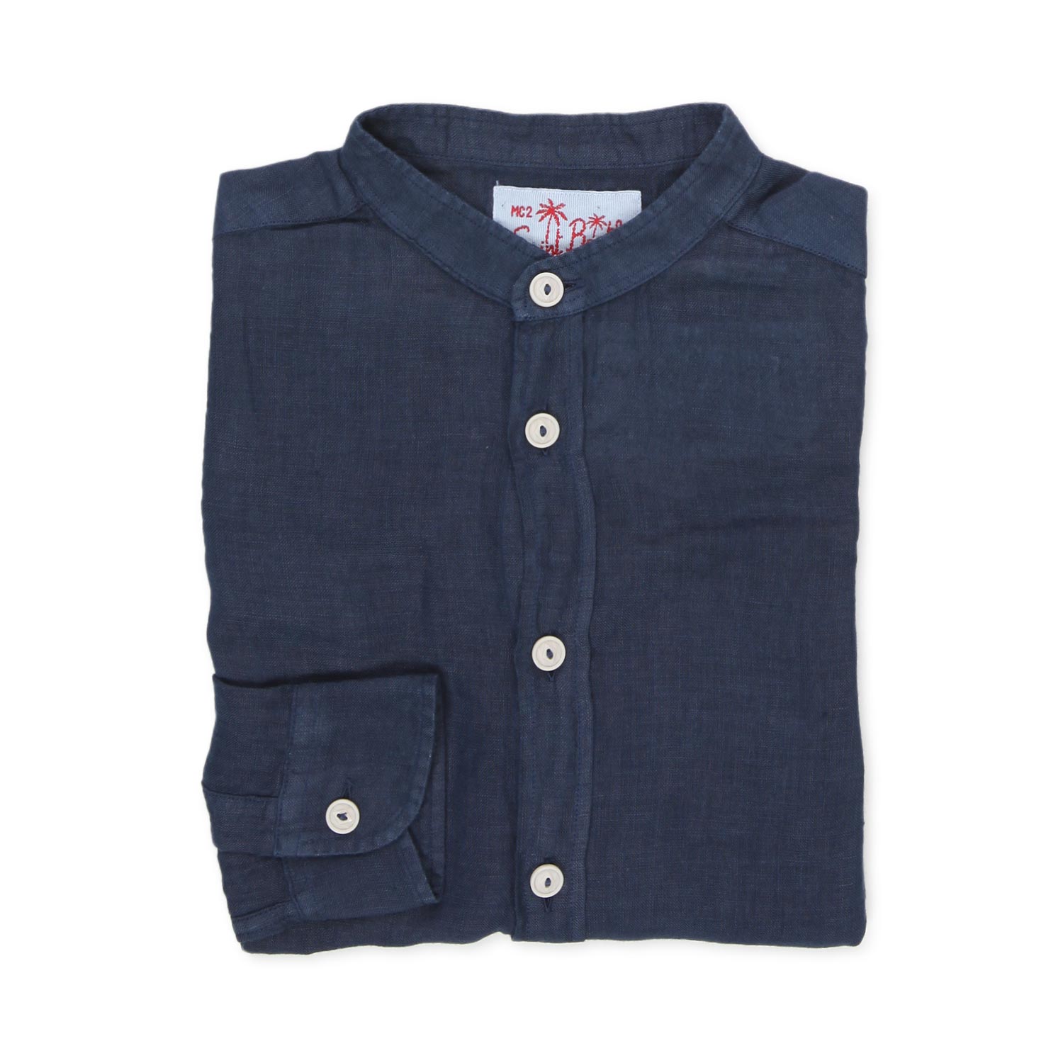 CAMICIA COREANA DI LINO BLU NAVY BAMBINO E TEEN - annameglio.com abbigliamento moda