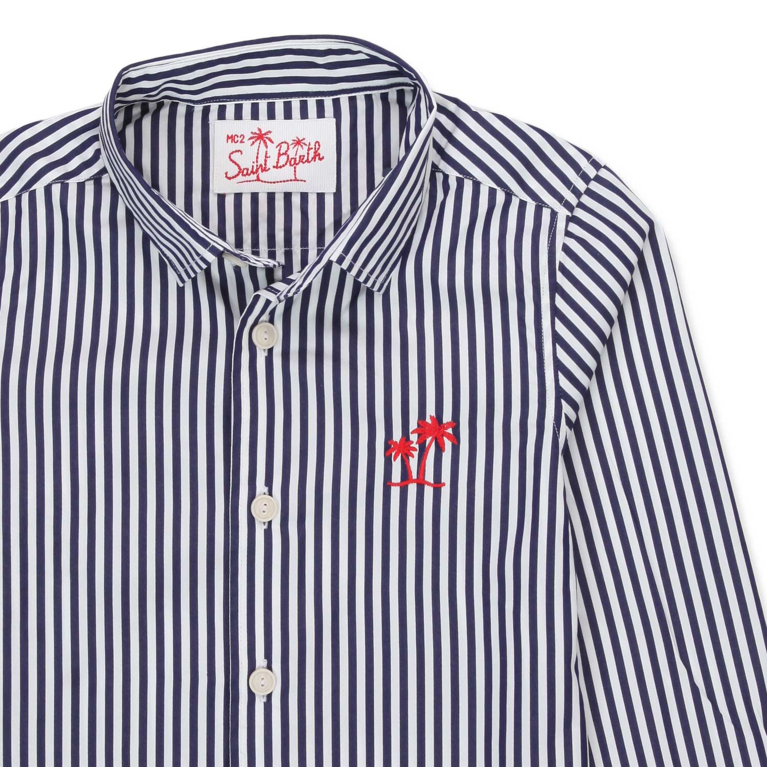 CAMICIA A RIGHE BIANCA E BLU BAMBINO E TEEN - annameglio.com abbigliamento moda