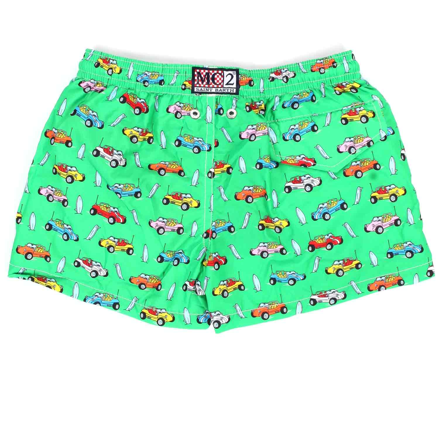 COSTUME BOXER VERDE CON AUTOMOBILI MULTICOLOR - annameglio.com abbigliamento moda