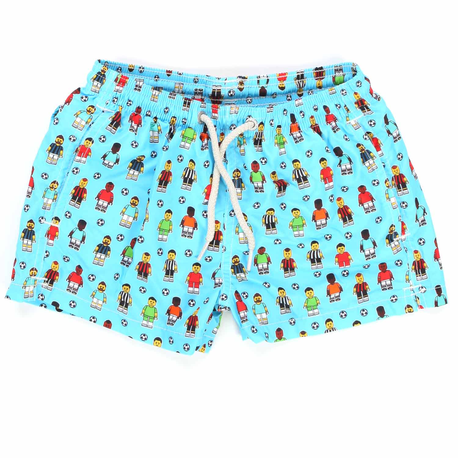 COSTUME BOXER CELESTE CON MINI CALCIATORI - annameglio.com abbigliamento moda