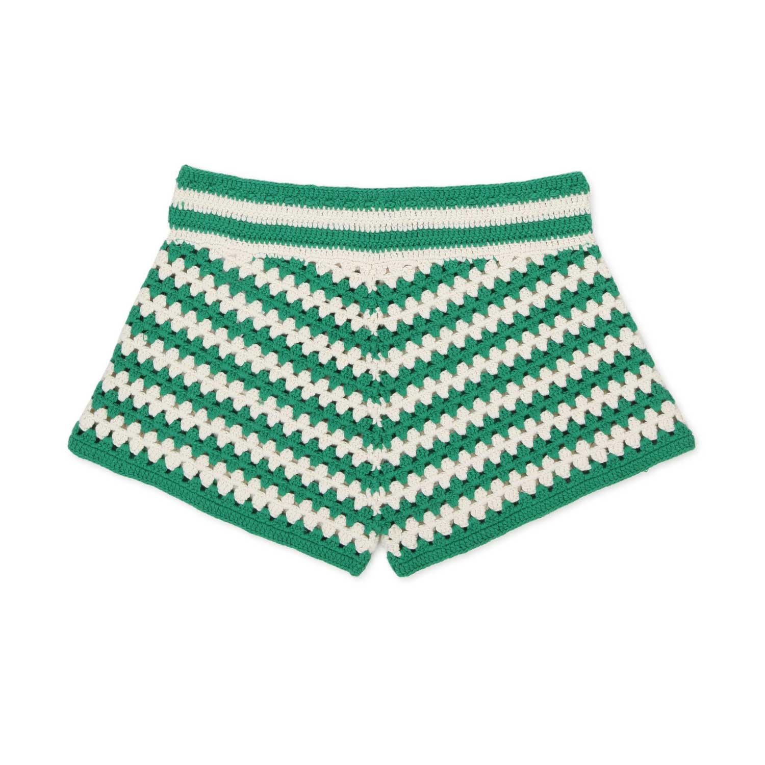SHORTS CROCHET BIANCO E VERDE BAMBINA - annameglio.com abbigliamento moda