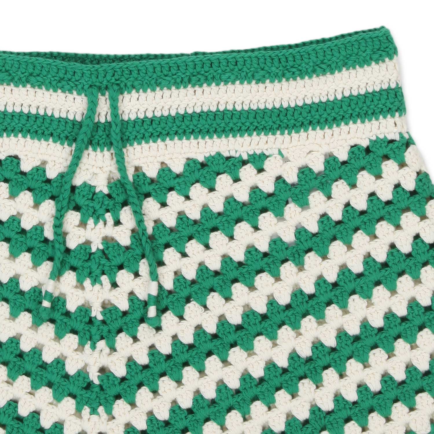 SHORTS CROCHET BIANCO E VERDE BAMBINA - annameglio.com abbigliamento moda