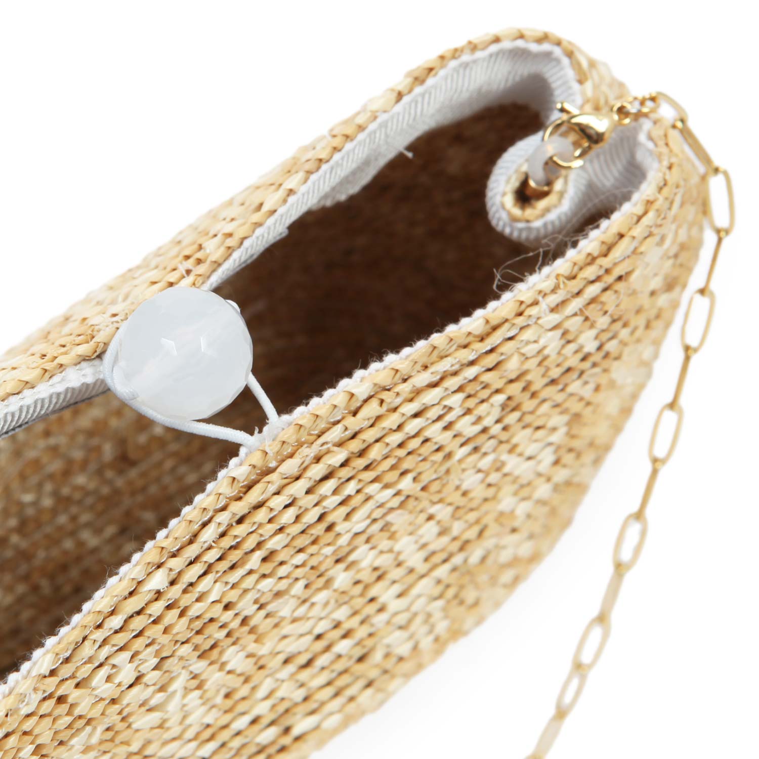 BORSETTA IN PAGLIA CON RIVESTIMENTO SANGALLO - annameglio.com abbigliamento moda