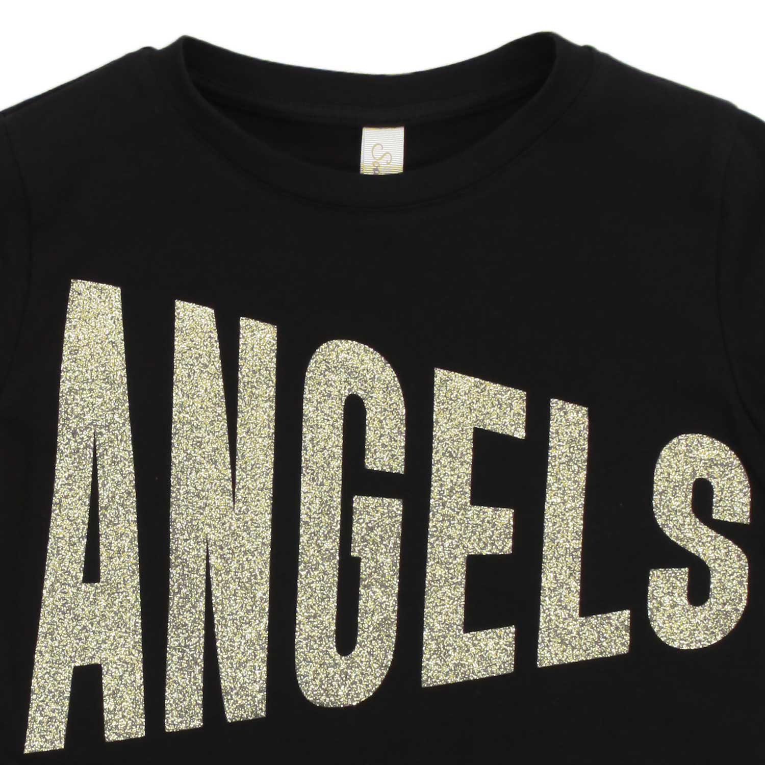 T-SHIRT ANGELS NERA E ORO BAMBINA E TEEN - annameglio.com abbigliamento moda