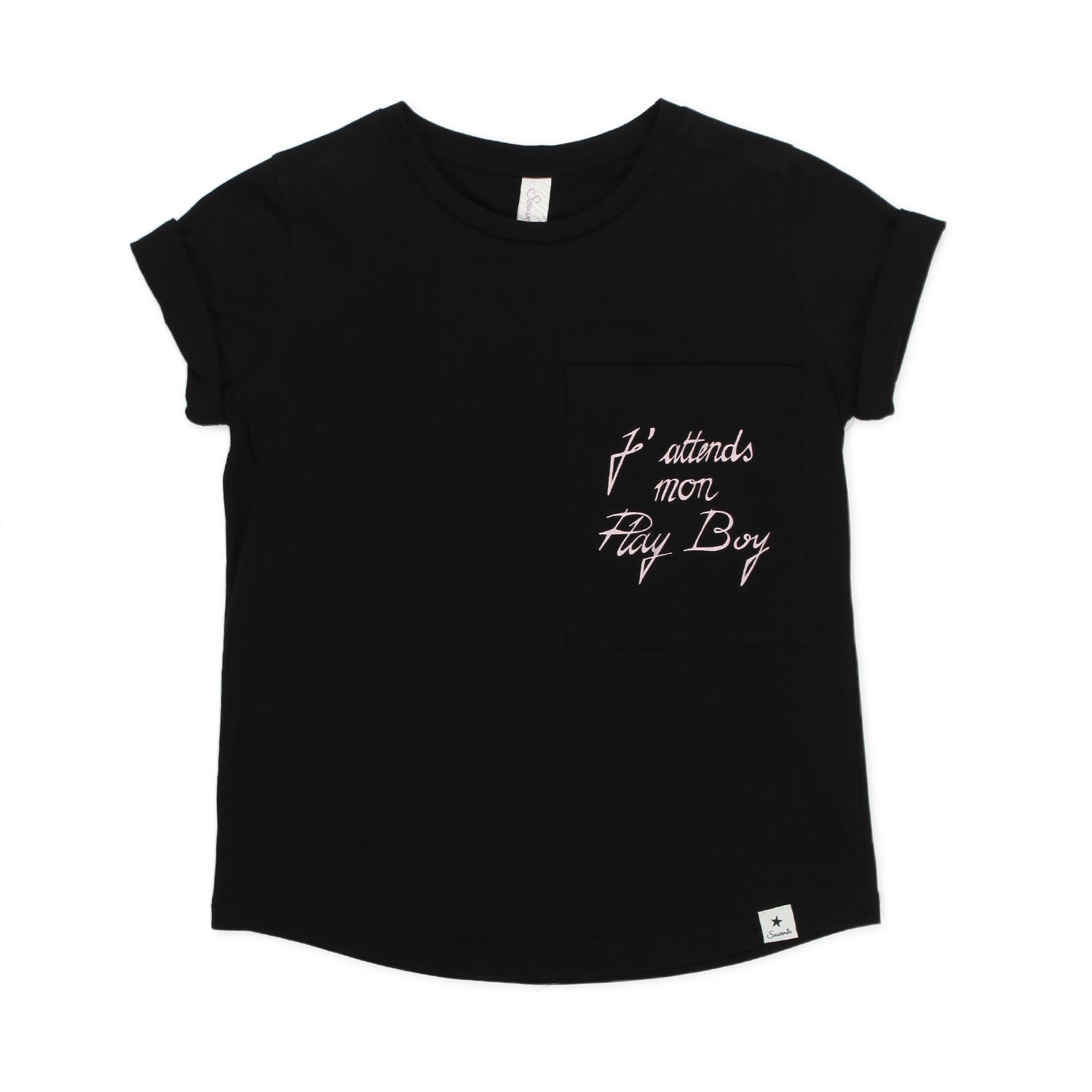 T-SHIRT NERA CON LETTERING ROSA BAMBINA E TEEN - annameglio.com abbigliamento moda
