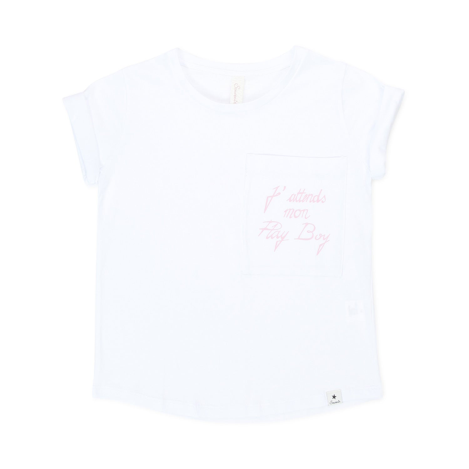 T-SHIRT BIANCA CON SCRITTA ROSA BAMBINA E TEEN - annameglio.com abbigliamento moda