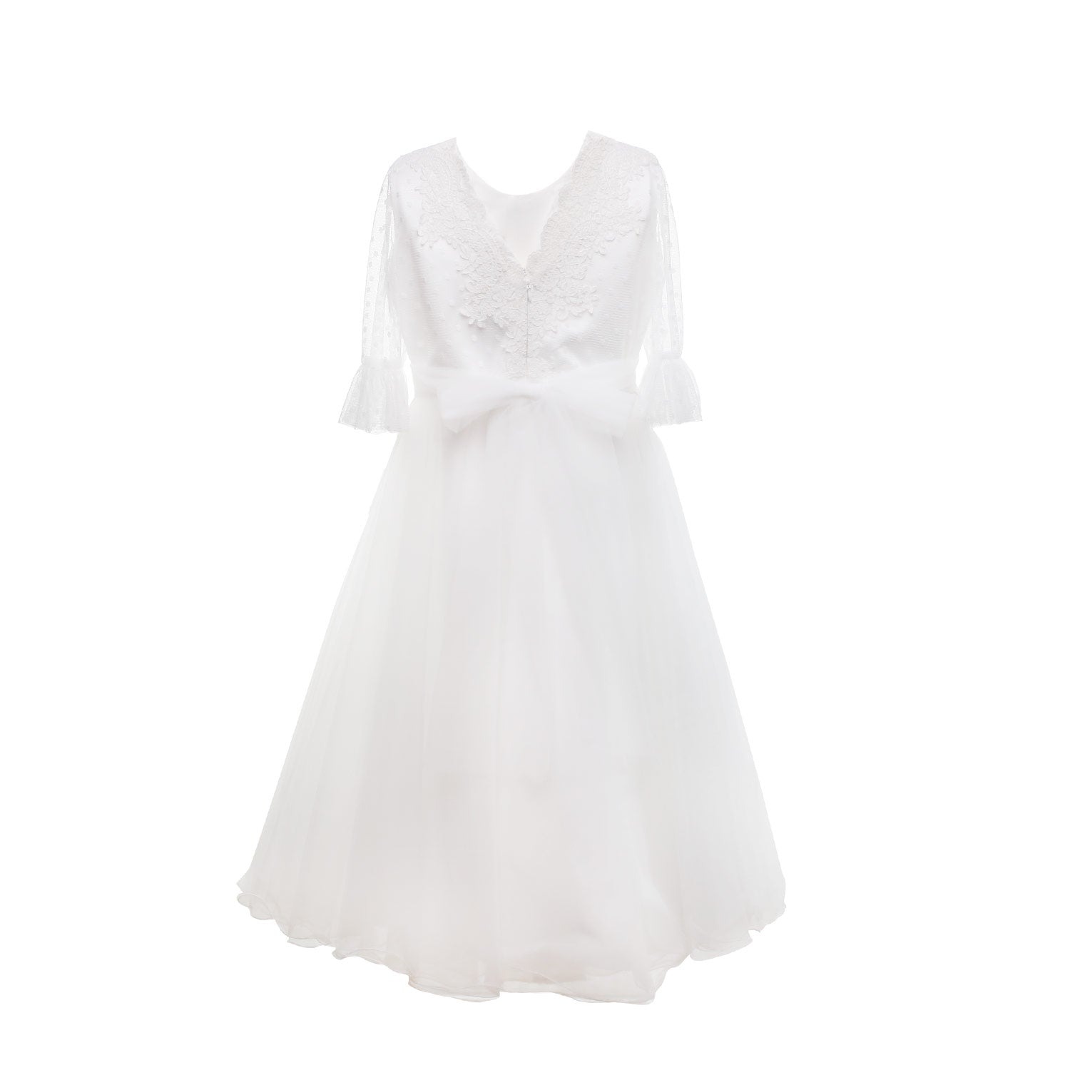 ABITO CERIMONIA BIANCO CON SPILLA BAMBINA TEEN - annameglio.com abbigliamento moda