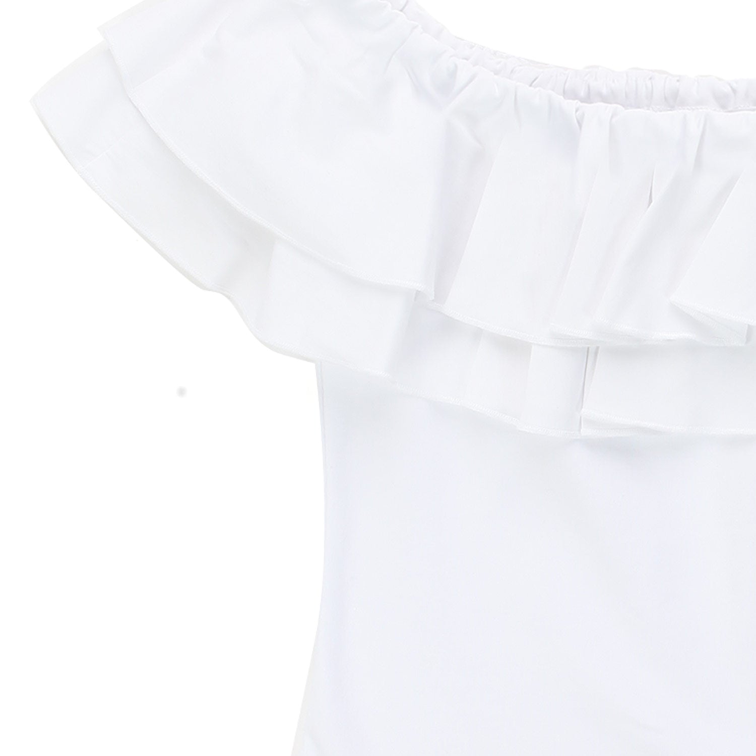 TOP BIANCO CON VOLANT BAMBINA E TEEN - annameglio.com abbigliamento moda