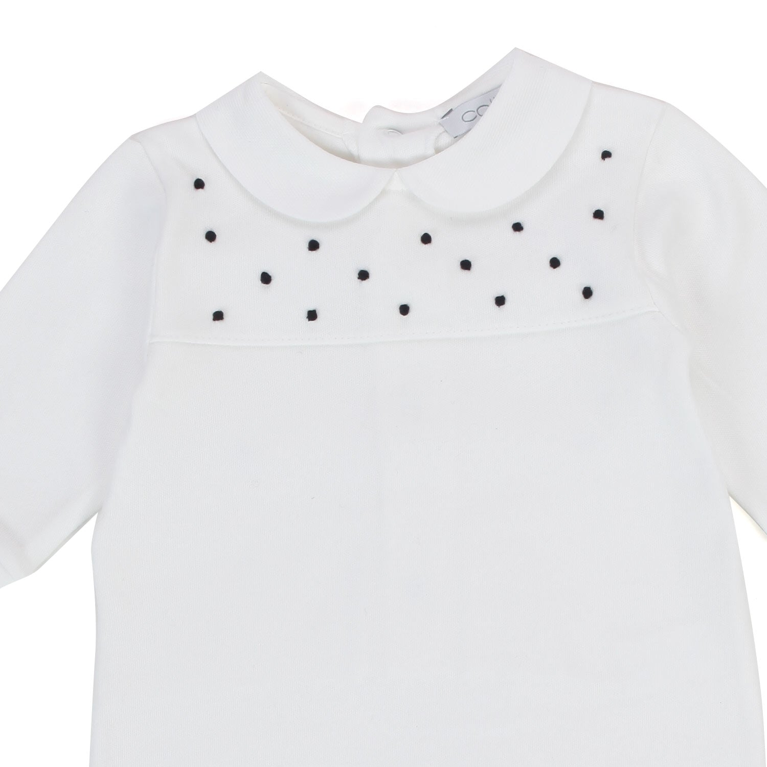 TUTINA BEBÈ BIANCA CON RICAMI BLU - annameglio.com abbigliamento moda