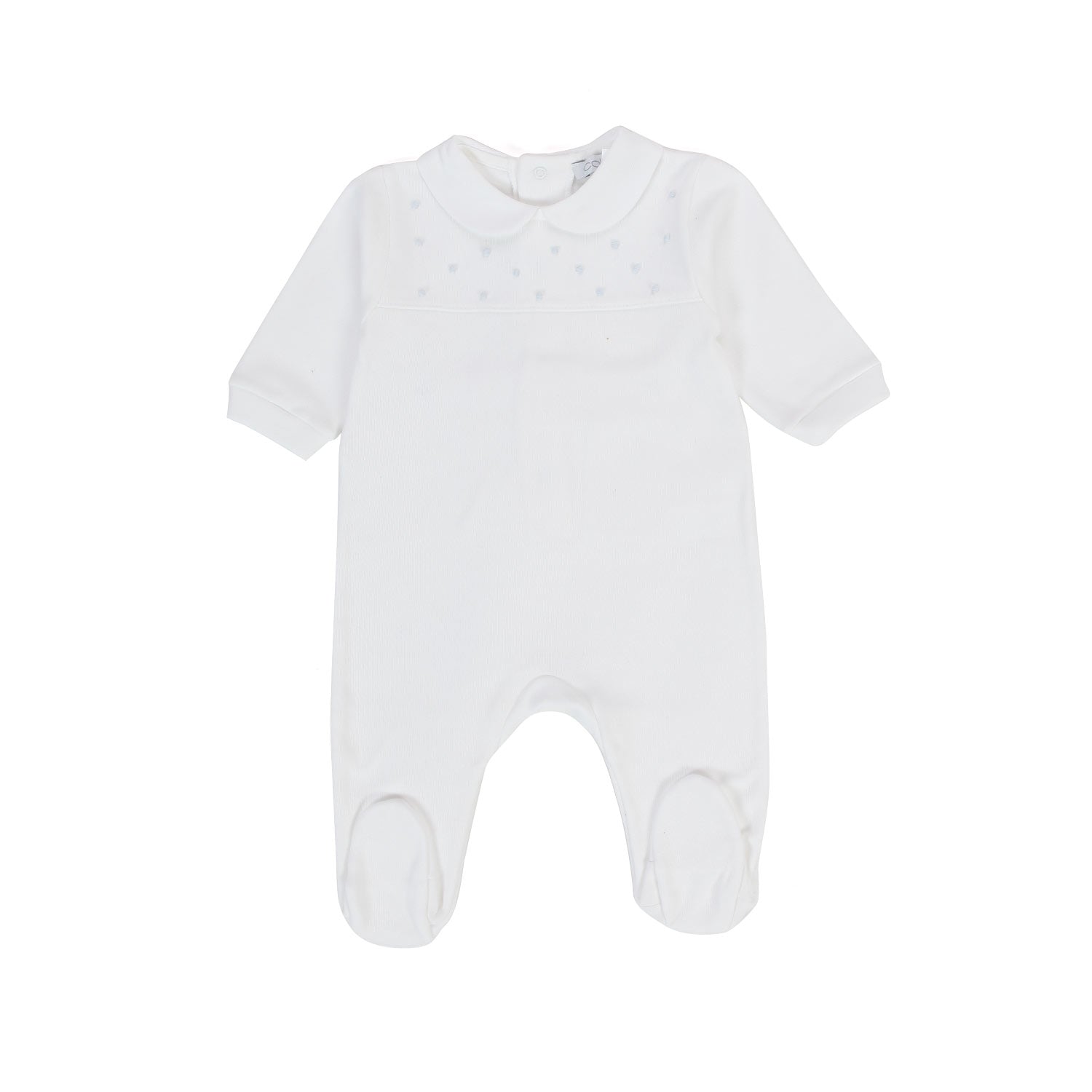 TUTINA BEBÈ BIANCA CON RICAMI CELESTI - annameglio.com abbigliamento moda