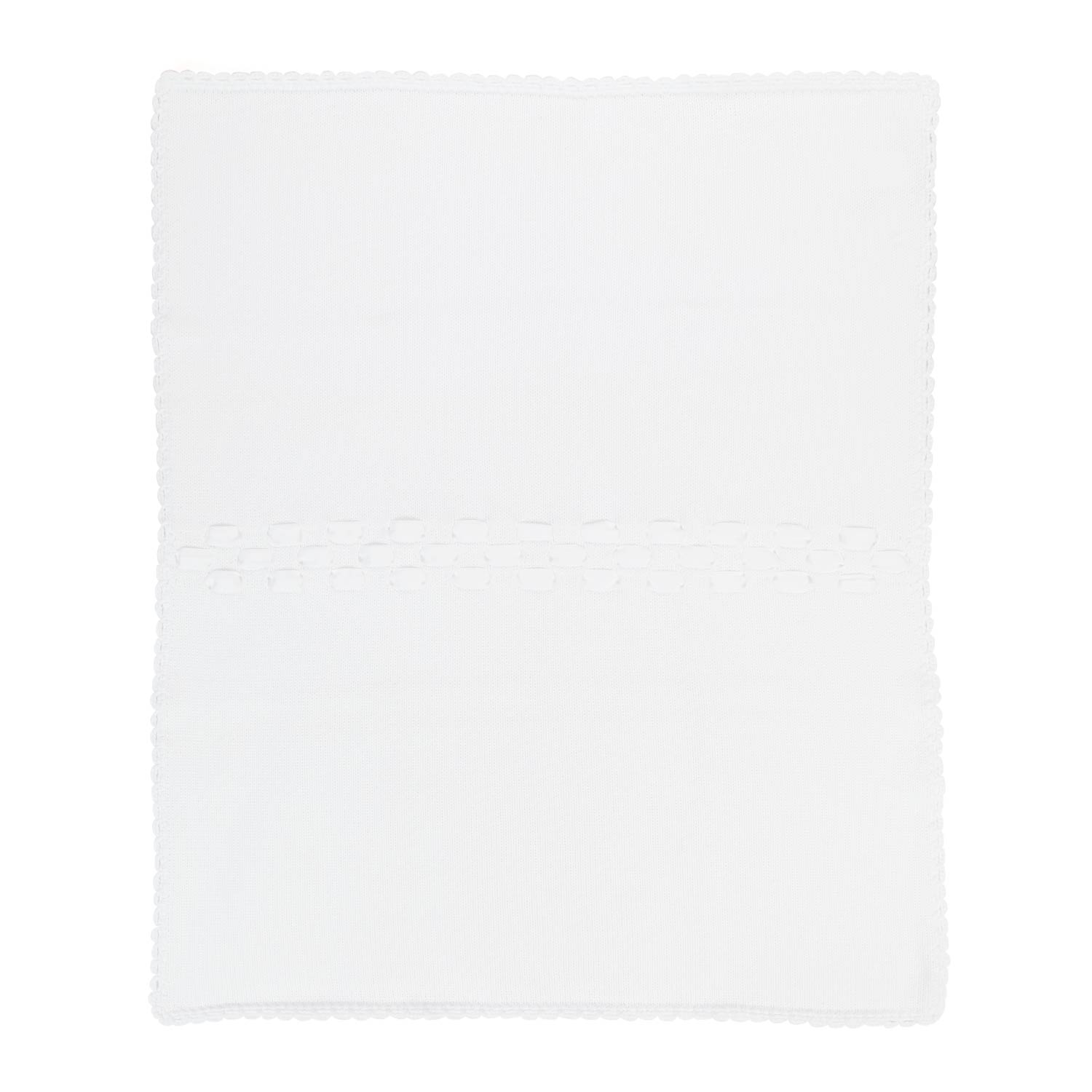 COPERTINA BEBÈ BIANCA CON NASTRINI DI RASO - annameglio.com abbigliamento moda