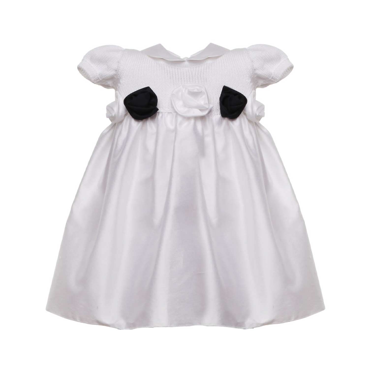 ABITO BATTESIMO BIANCO CON CINTURA BLU - annameglio.com abbigliamento moda