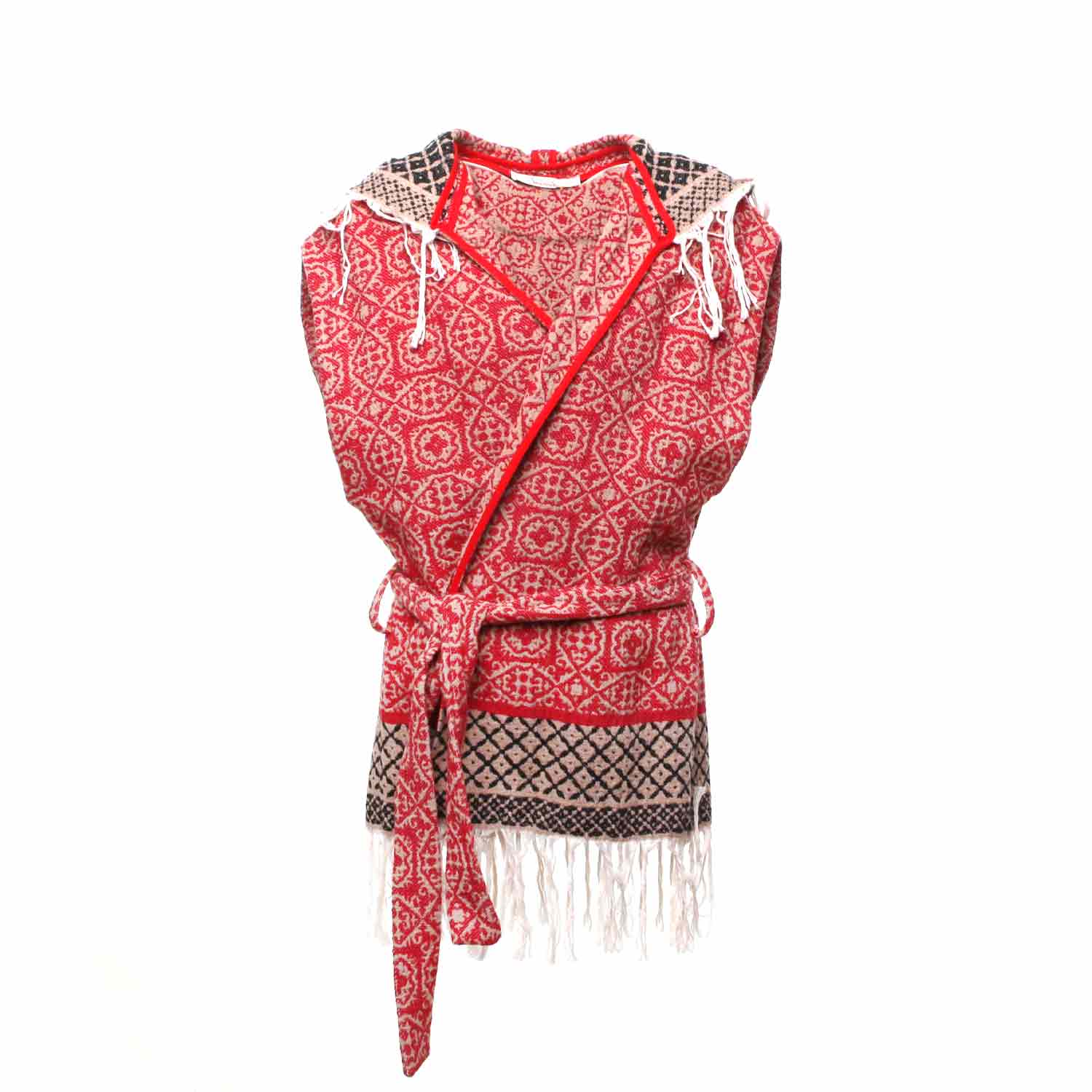 KIMONO ROSSO CON FRANGE DONNA E TEEN - annameglio.com abbigliamento moda