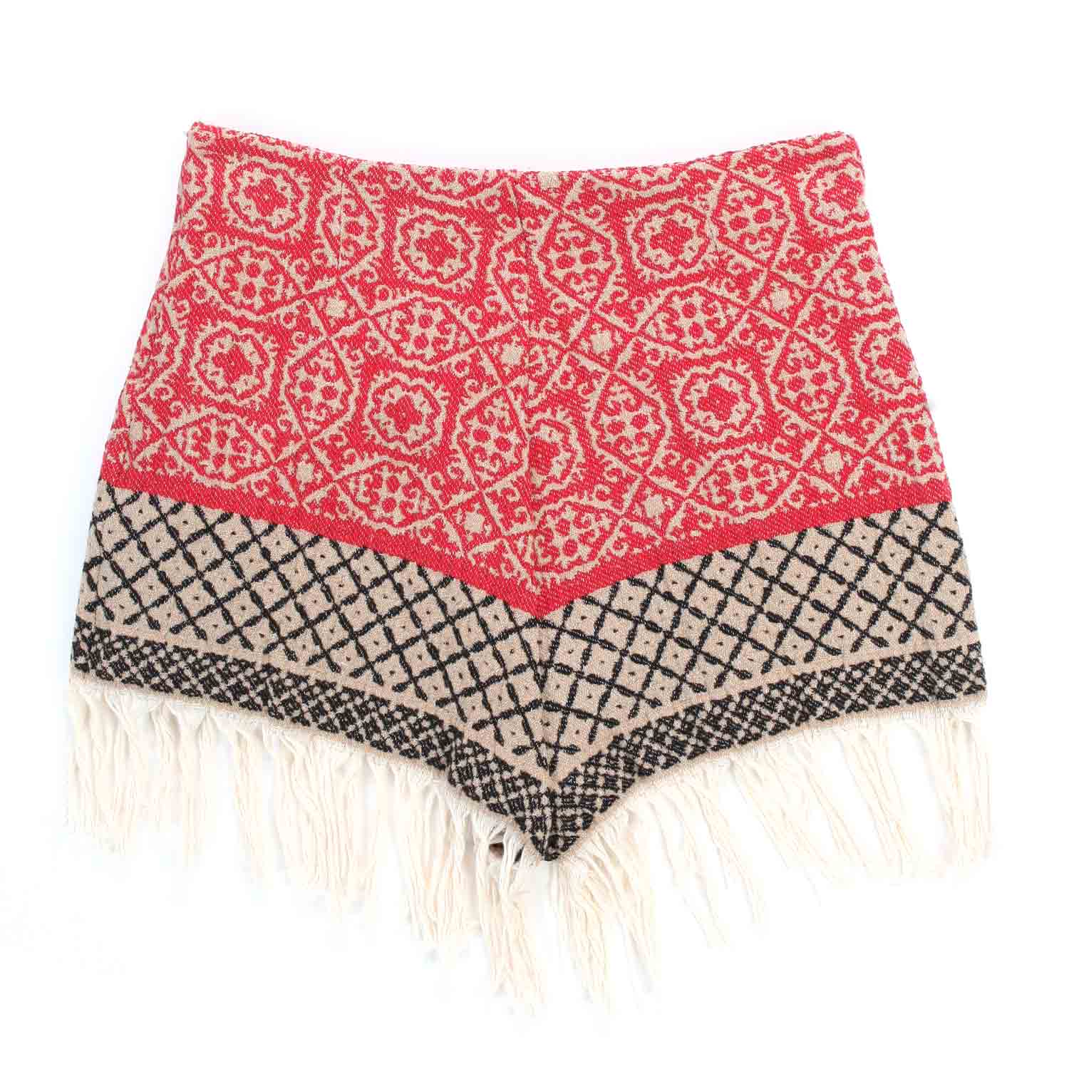 SHORTS JACQUARD ROSSI CON FRANGE DONNA E TEEN - annameglio.com abbigliamento moda