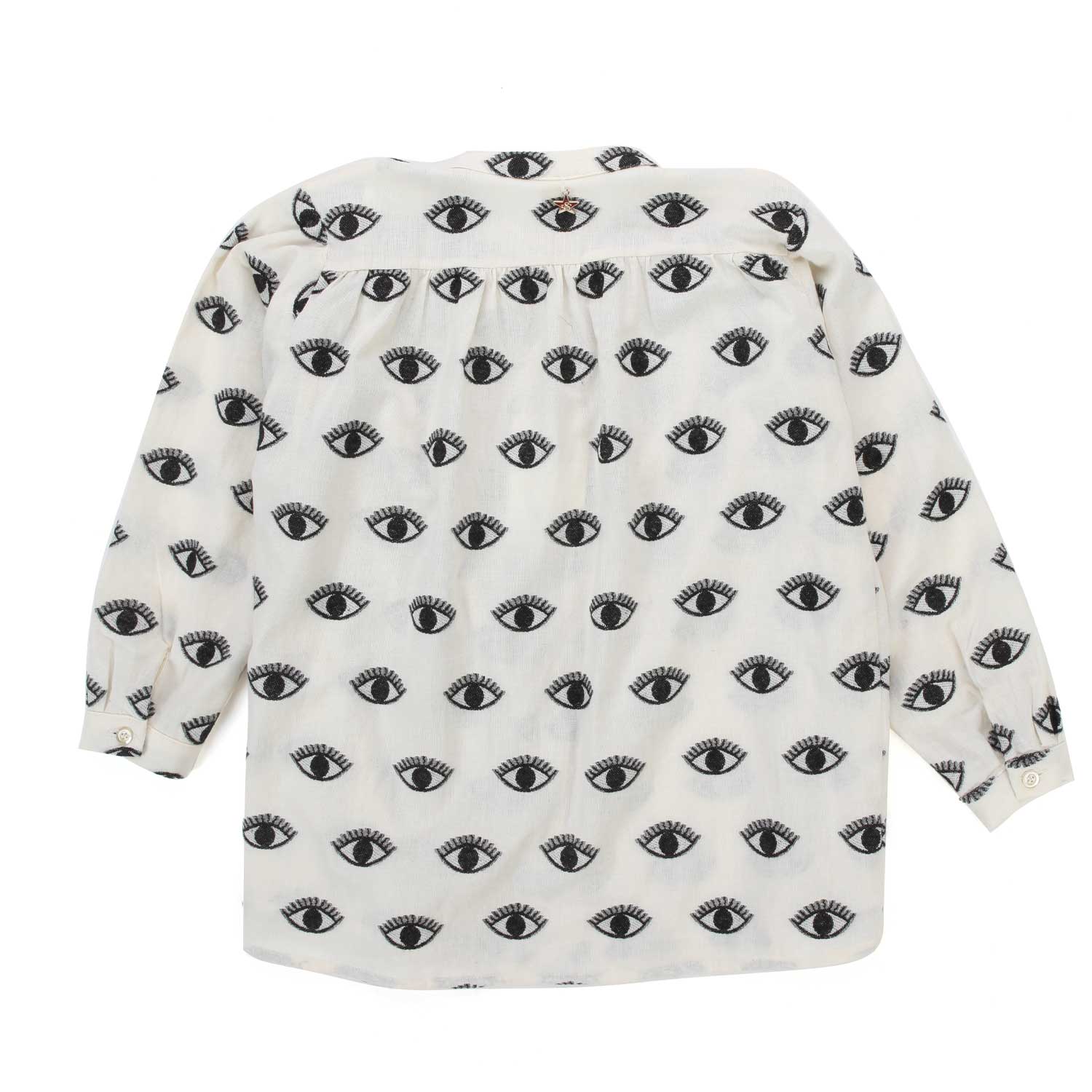 CAMICIA BIANCA CON RICAMI NERI BAMBINA E TEEN - annameglio.com abbigliamento moda