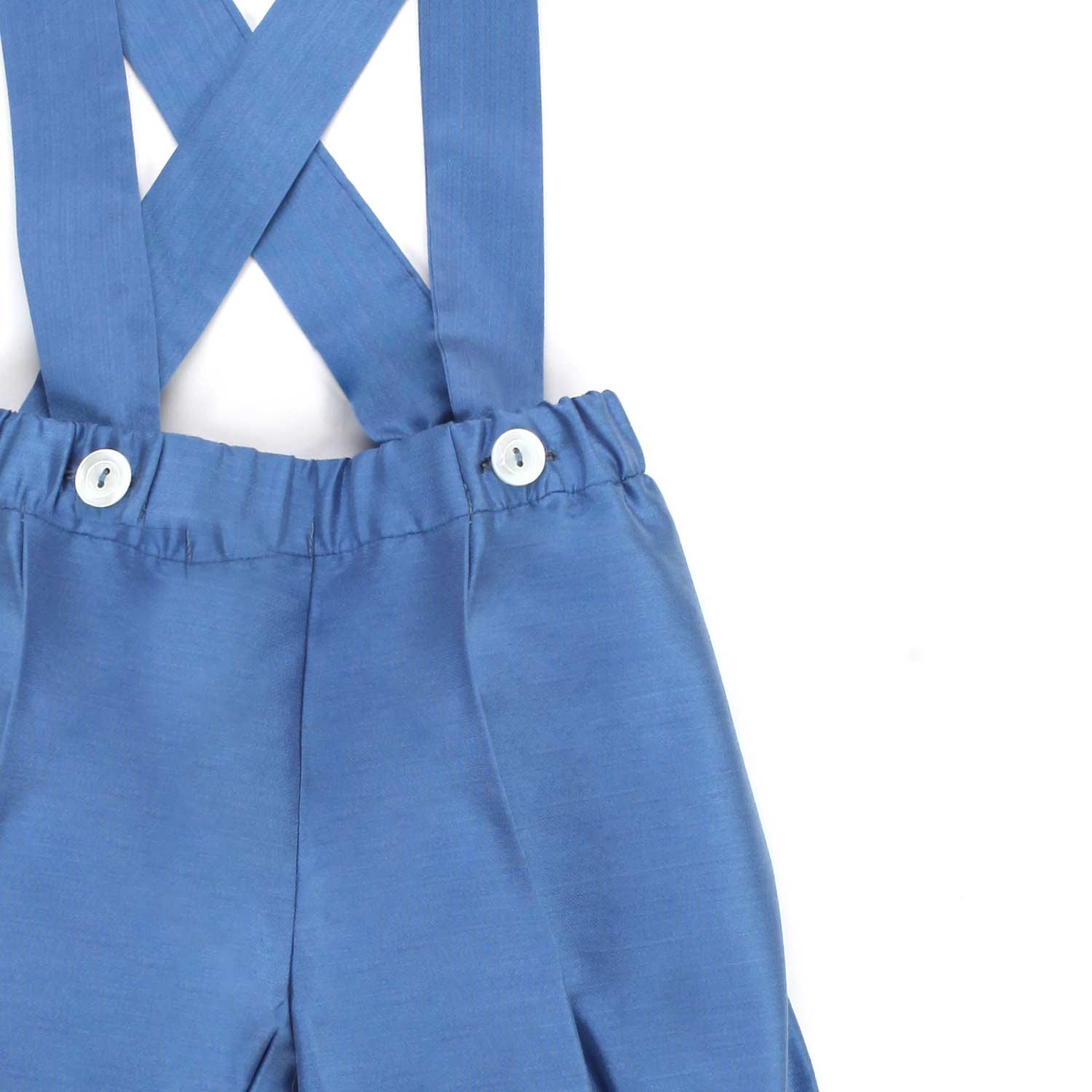 BERMUDA INDACO CON BRETELLE NEONATO - annameglio.com abbigliamento moda