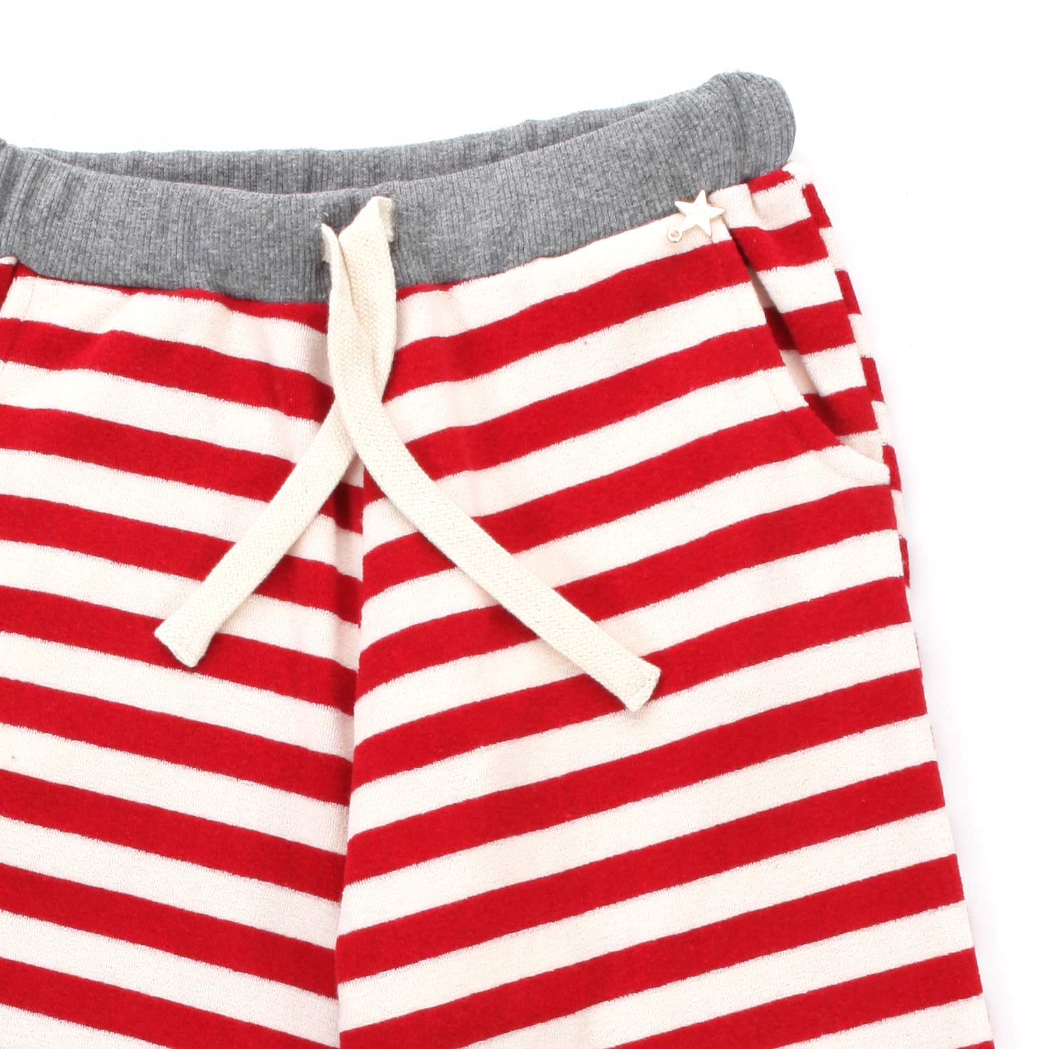 PANTALONE PANNA E ROSSO A RIGHE BAMBINA - annameglio.com abbigliamento moda