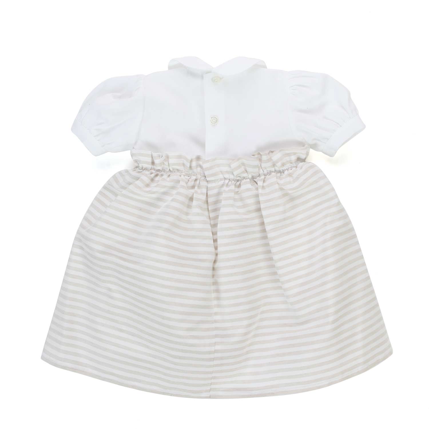 MINI ABITO BIANCO E BEIGE BAMBINA BABY - annameglio.com abbigliamento moda